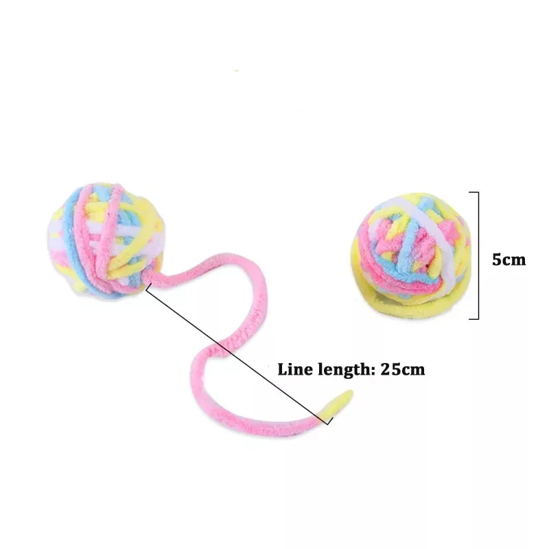 Colorful Yarn Ball Cat Toys with Bell - Image 7
