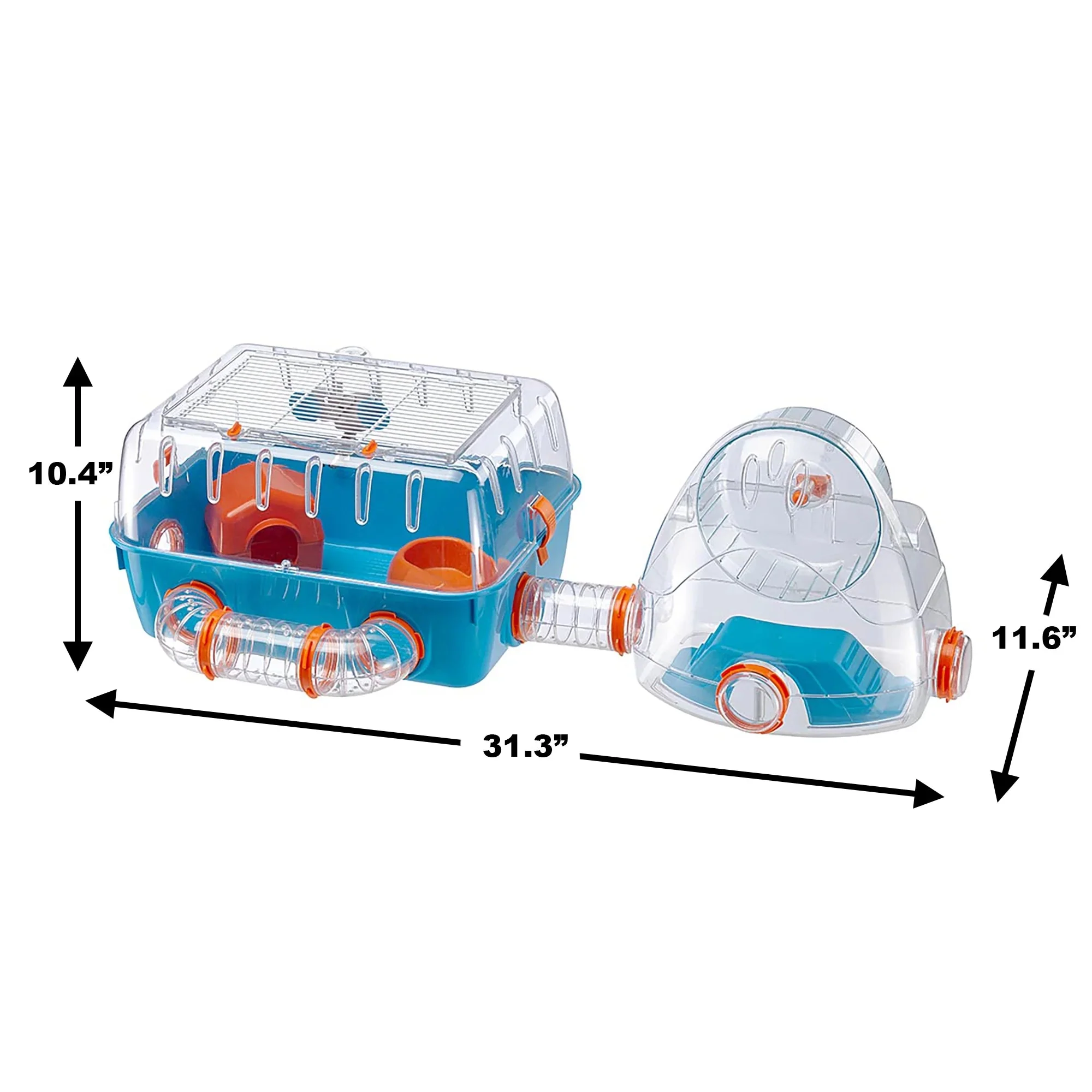 Combi 2 Starter Hamster Cage | Includes Accessories | 31.3L X 11.61W X 10.35H Inches, Blue - Image 3