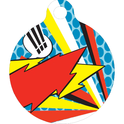 Comic Print HD Dog ID Tag - Image 3