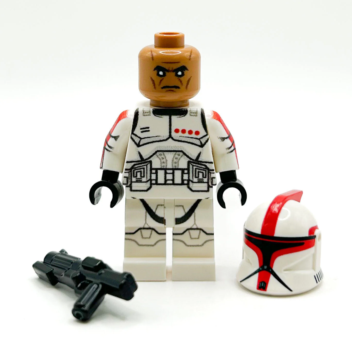 Commander Clone Trooper (Red, Phase 1) Minifig - Image 2
