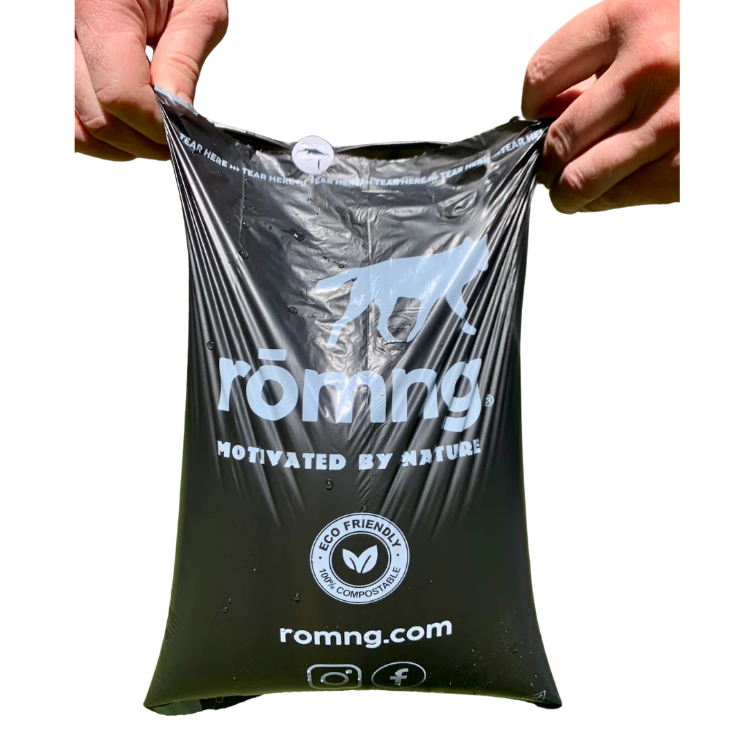 compostable plant-based dog poop bags + bamboo dispenser - Image 6