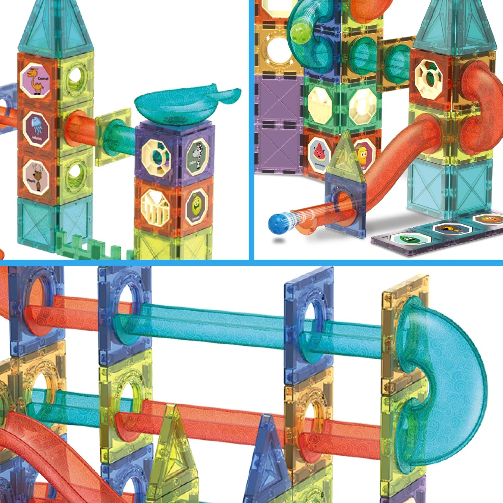 Contixo ST8 Magnetic Light-Up 3D Tiles Building Set – 110 Piece STEM Marble Run Blocks for Kids, Fun Educational Toy for Boys & Girls Ages 3-10+ by Contixo - Image 4