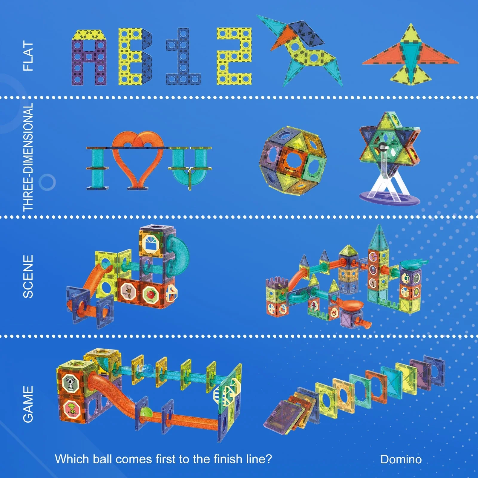 Contixo ST8 Magnetic Light-Up 3D Tiles Building Set – 110 Piece STEM Marble Run Blocks for Kids, Fun Educational Toy for Boys & Girls Ages 3-10+ by Contixo - Image 8