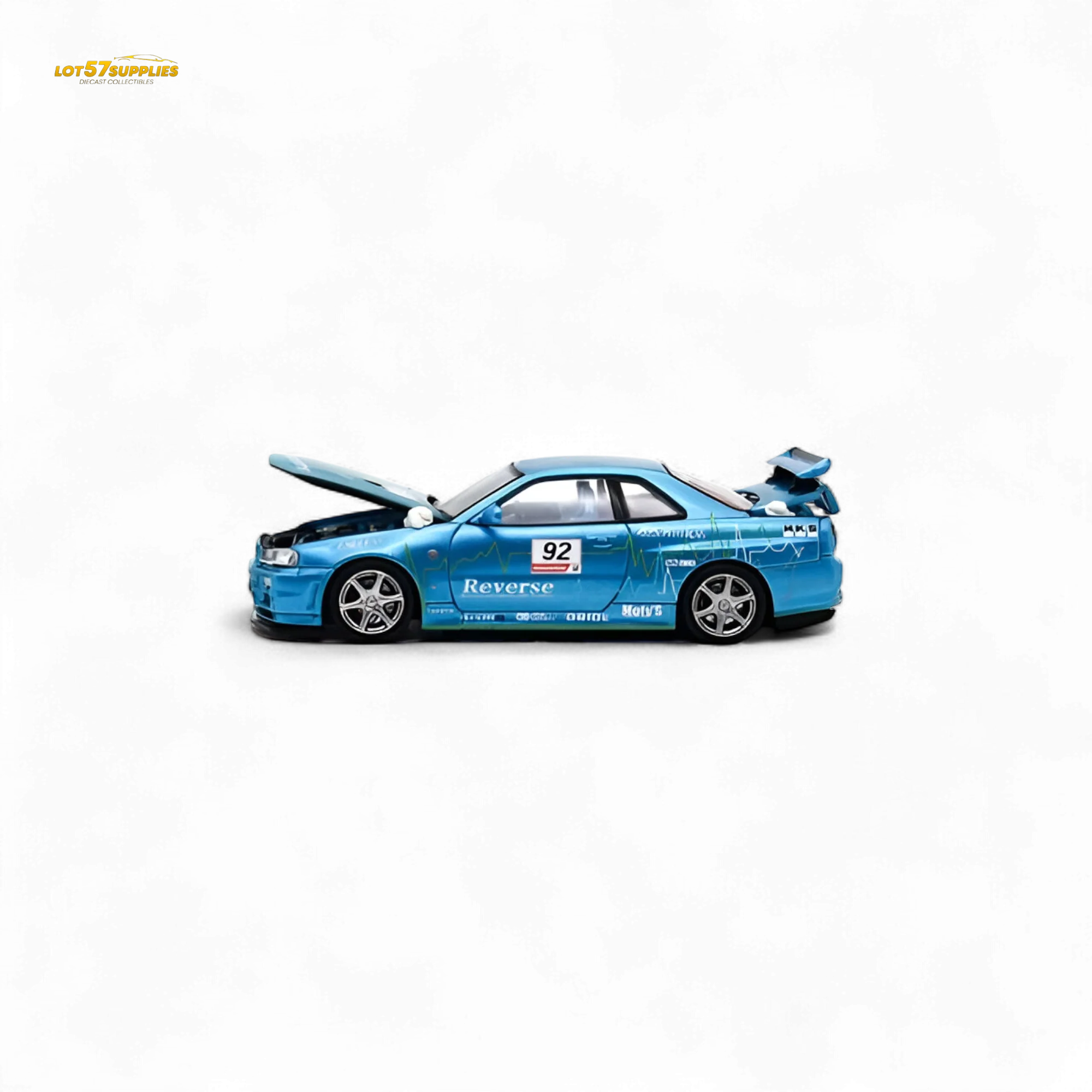 Cool Art Skyline R34 Blue #92 - With Figure 1:64 - Image 2
