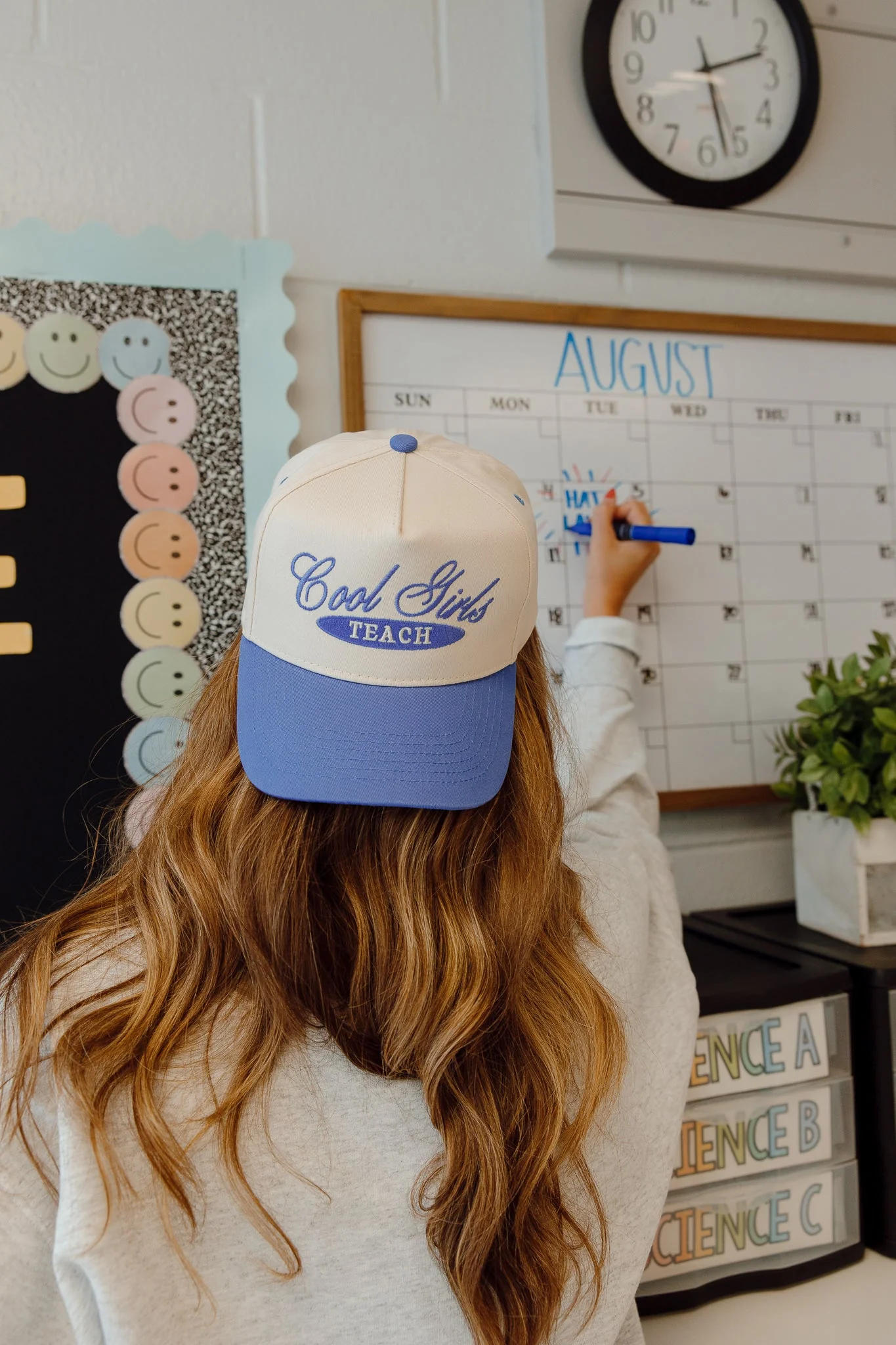 Cool Girls Teach - Periwinkle Vintage Trucker Hat - Image 3