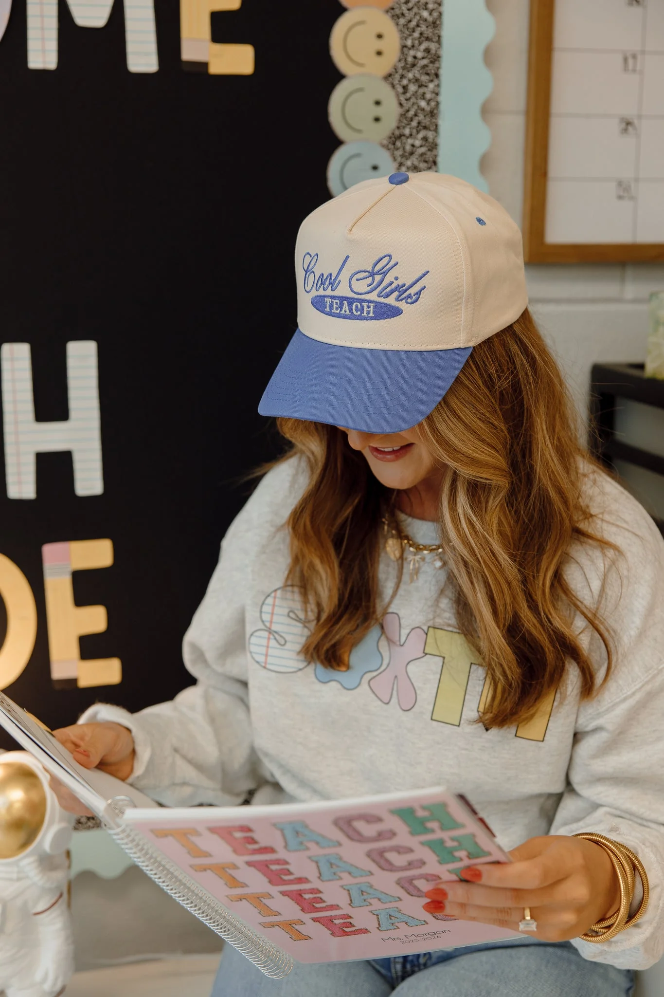 Cool Girls Teach - Periwinkle Vintage Trucker Hat - Image 6