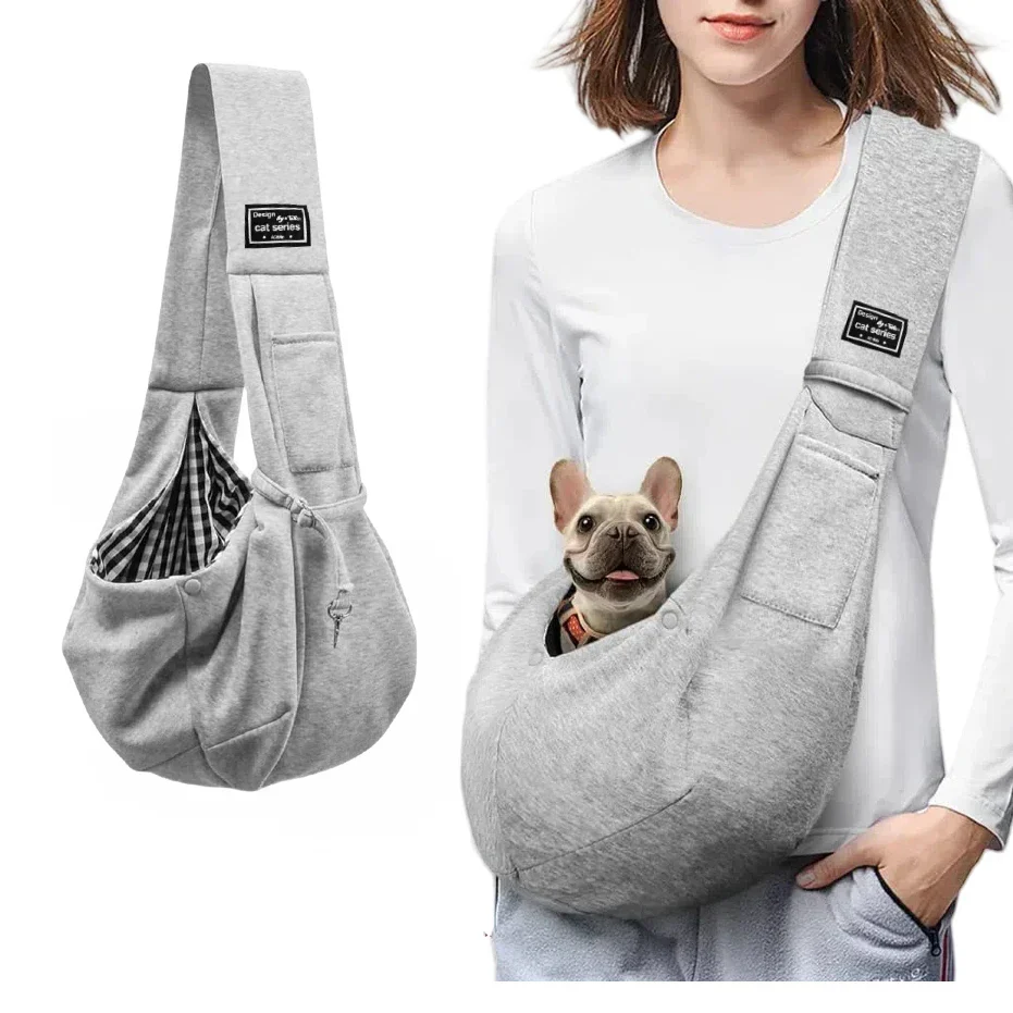 Cotton Dog Sling Carrier – Crossbody Travel Bag - Image 3
