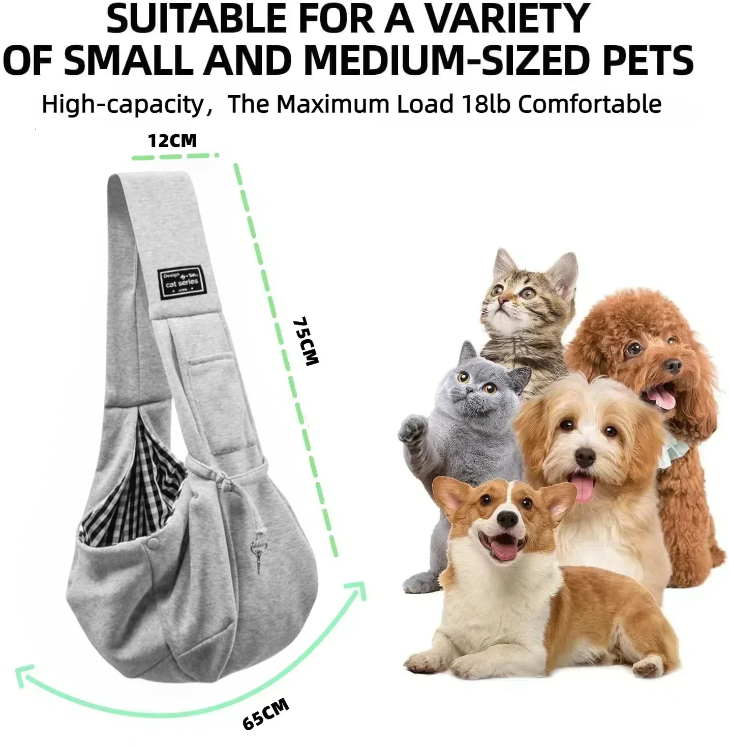 Cotton Dog Sling Carrier – Crossbody Travel Bag - Image 4