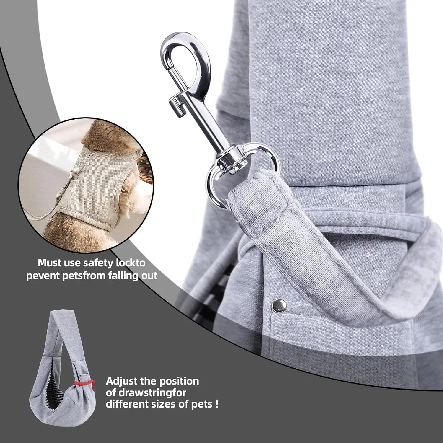 Cotton Dog Sling Carrier – Crossbody Travel Bag - Image 5
