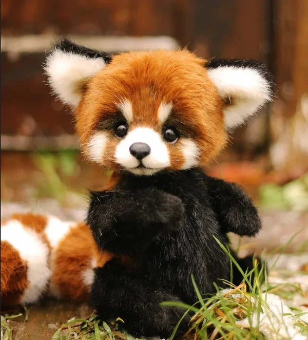 Cotton Plush Doll Black Bear Raccoon Toy - Image 3