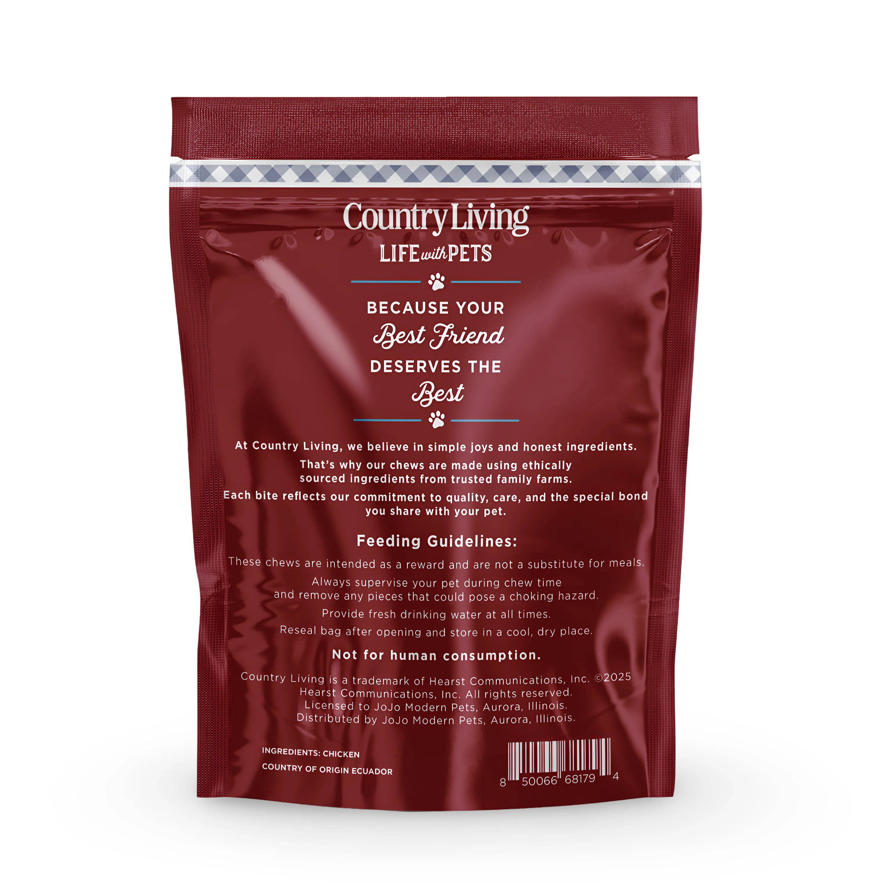 Country Living 4”-5” Beef Flavored Chicken Sausage Dog Treats – 15 Count Bag – Soft & Chewy, High-Protein Training & Reward Treats – Grain-Free, No Artificial Flavors or Preservatives - Image 3