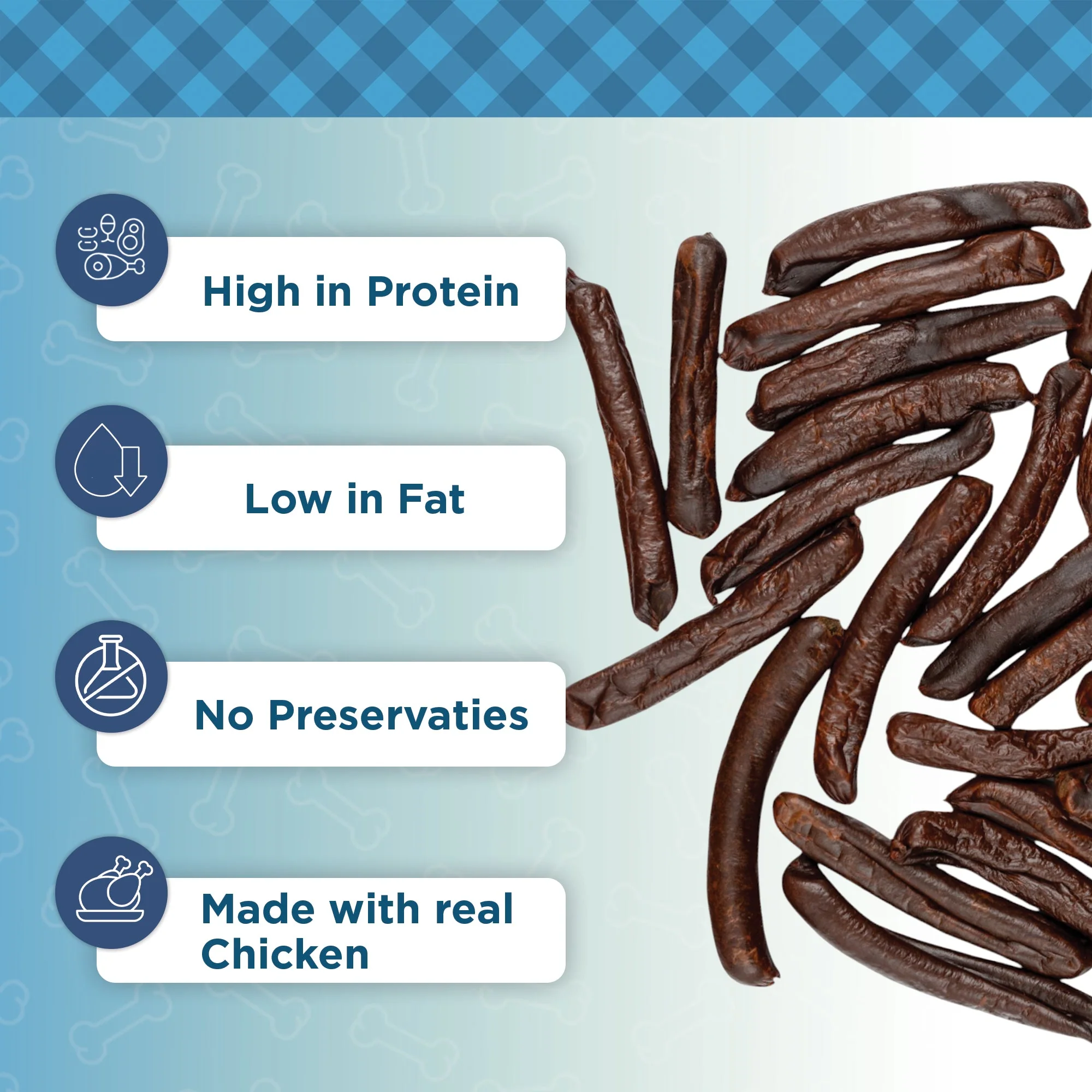 Country Living 4”-5” Beef Flavored Chicken Sausage Dog Treats – 15 Count Bag – Soft & Chewy, High-Protein Training & Reward Treats – Grain-Free, No Artificial Flavors or Preservatives - Image 4