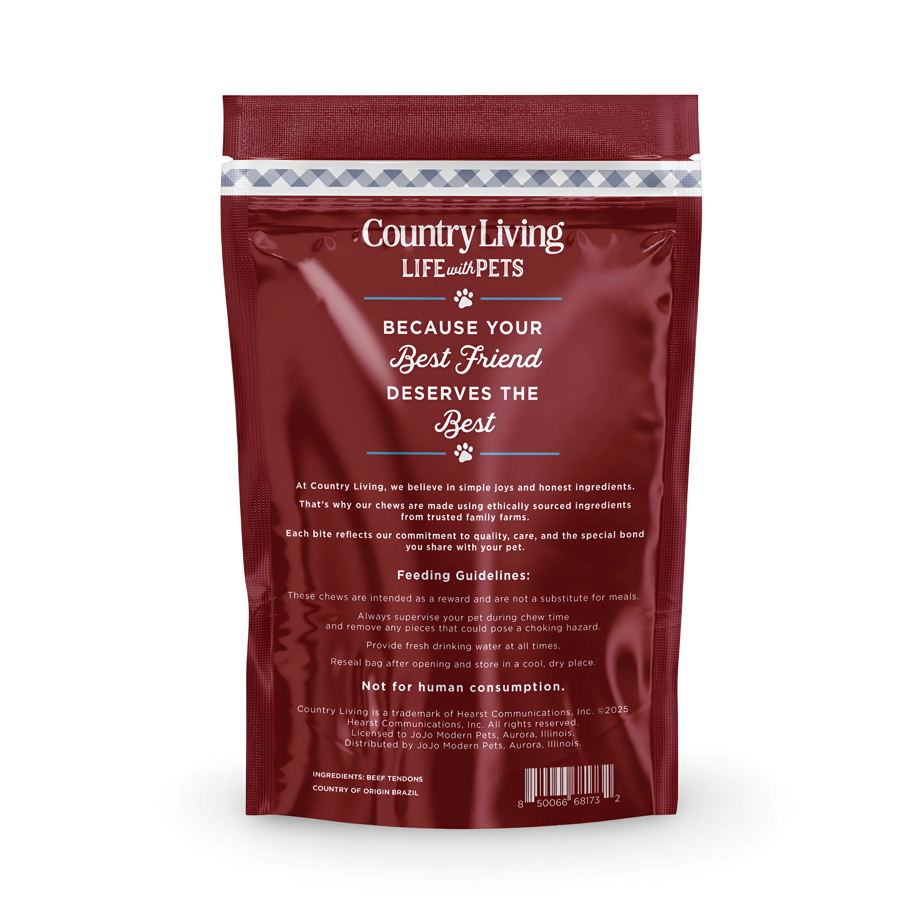 Country Living 4”-7” Beef Backstrap Tendon Dog Chews – 5 Count Bag – All-Natural, Long-Lasting, High-Protein Dog Treats – Single-Ingredient, Grain-Free - Image 3