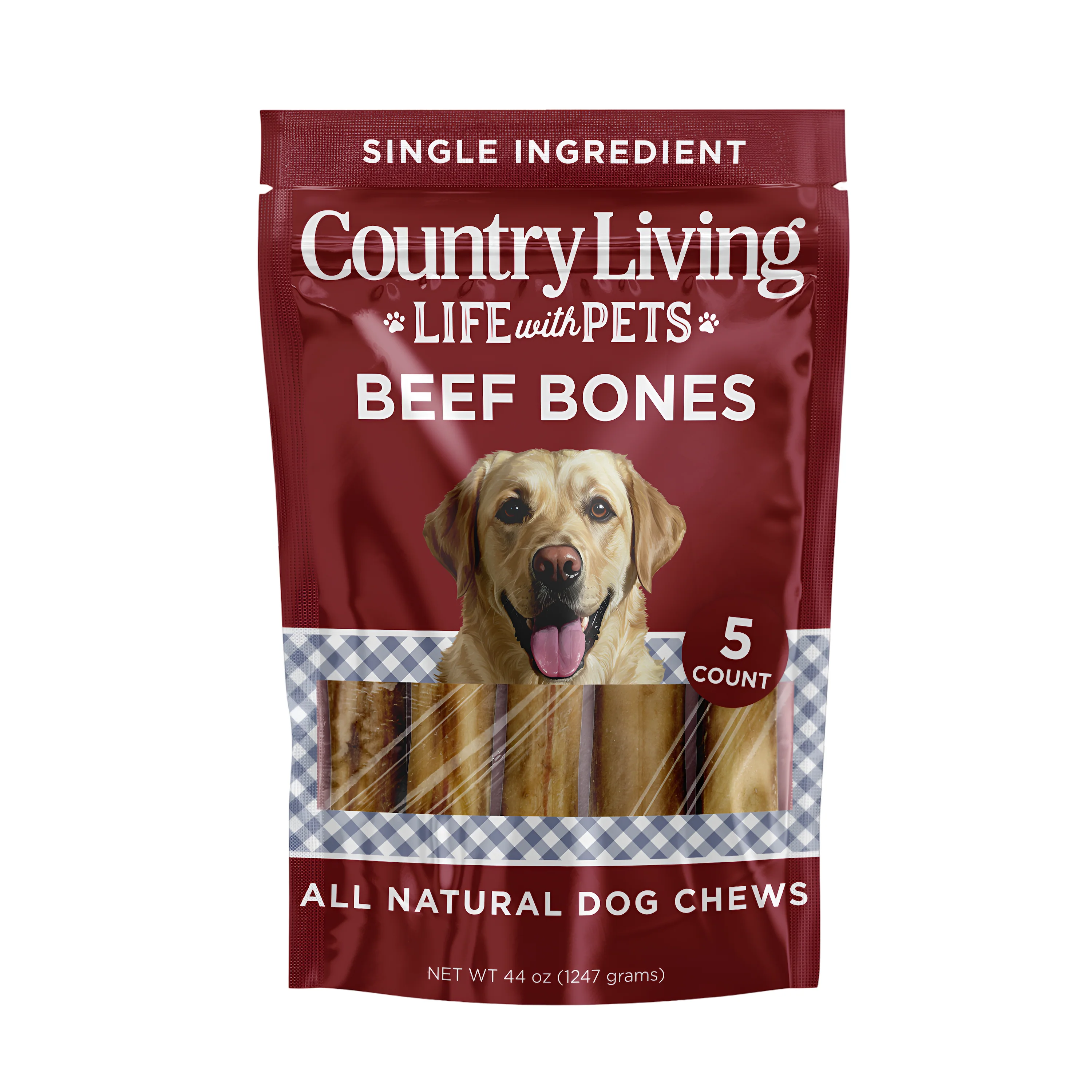 Country Living 5”-6” Beef Center Cut Bones for Dogs – 5 Count Bag – All-Natural, Long-Lasting Dog Chews – Single-Ingredient, High-Protein, Rawhide-Free – Supports Dental Health - Image 2