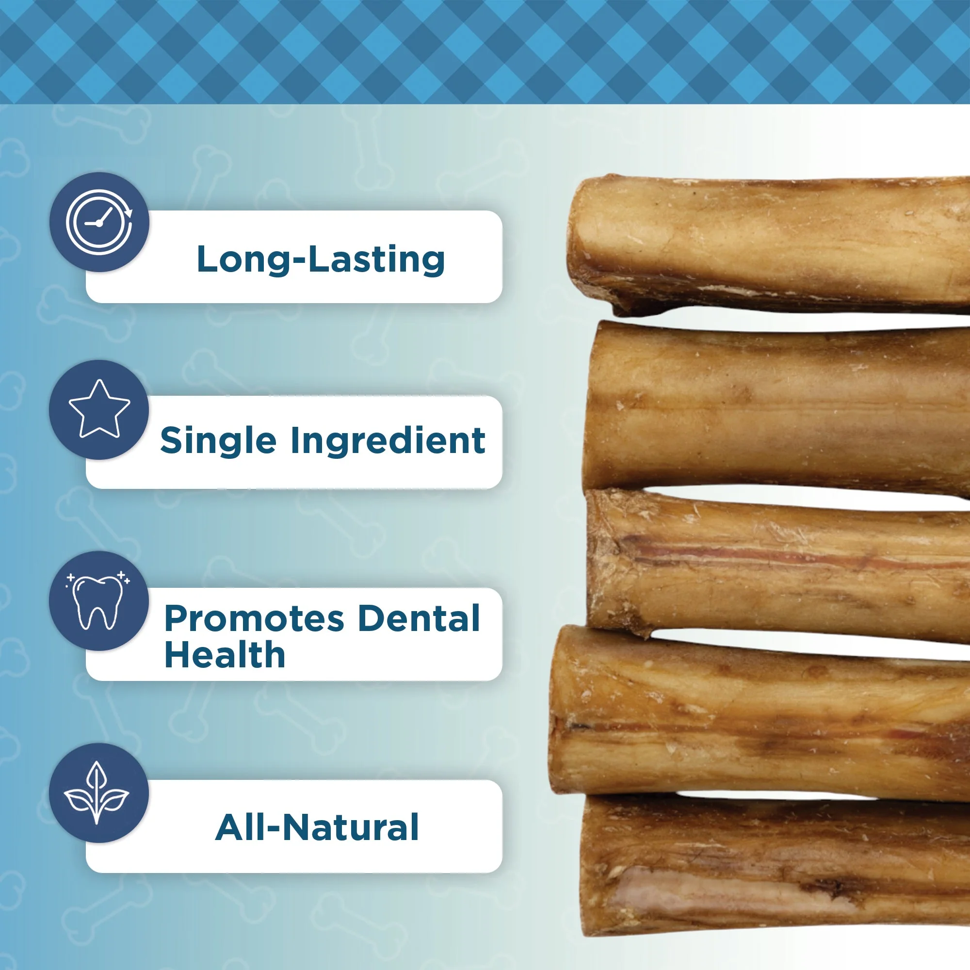 Country Living 5”-6” Beef Center Cut Bones for Dogs – 5 Count Bag – All-Natural, Long-Lasting Dog Chews – Single-Ingredient, High-Protein, Rawhide-Free – Supports Dental Health - Image 4
