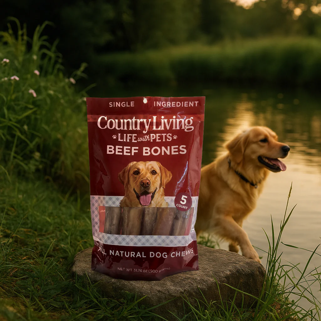 Country Living 5”-6” Beef Center Cut Bones for Dogs – 5 Count Bag – All-Natural, Long-Lasting Dog Chews – Single-Ingredient, High-Protein, Rawhide-Free – Supports Dental Health - Image 5