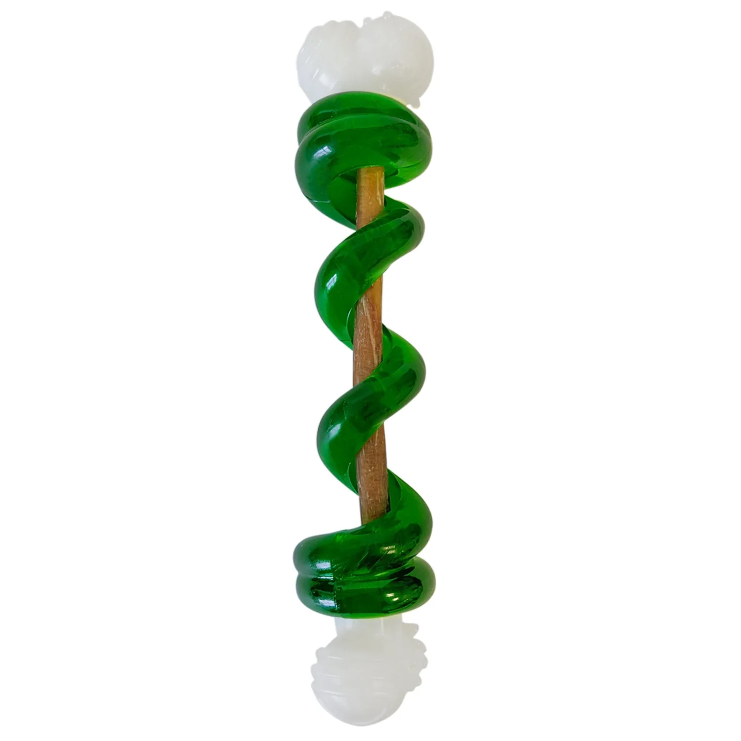 Country Living Bone-a-Treat Dog Chew Toy – Orange Bulged Balls & Green Spiral Ring - Image 8