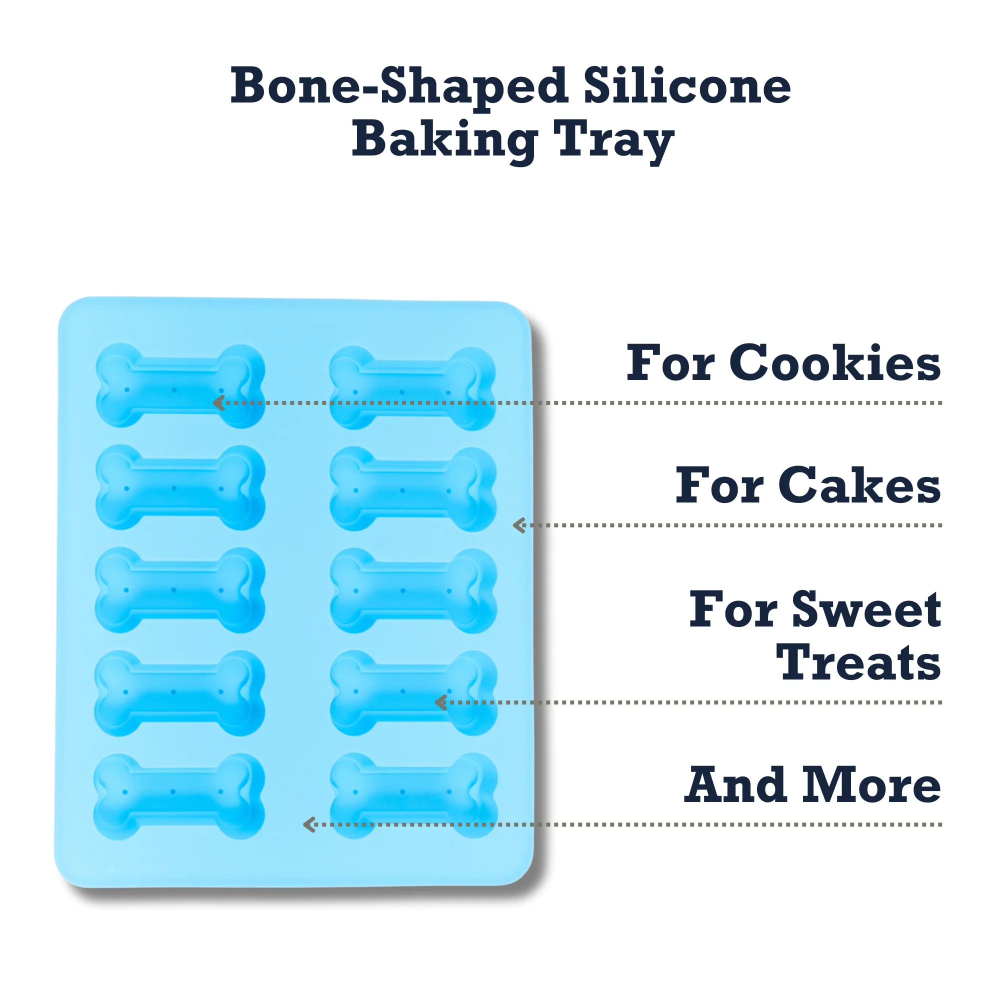 Country Living Bone-Shaped Silicone Baking Tray (10-Cavity Mold) – for Homemade Dog Treats, Candy, Cookies, Chocolate, and Ice Cubes - Image 7