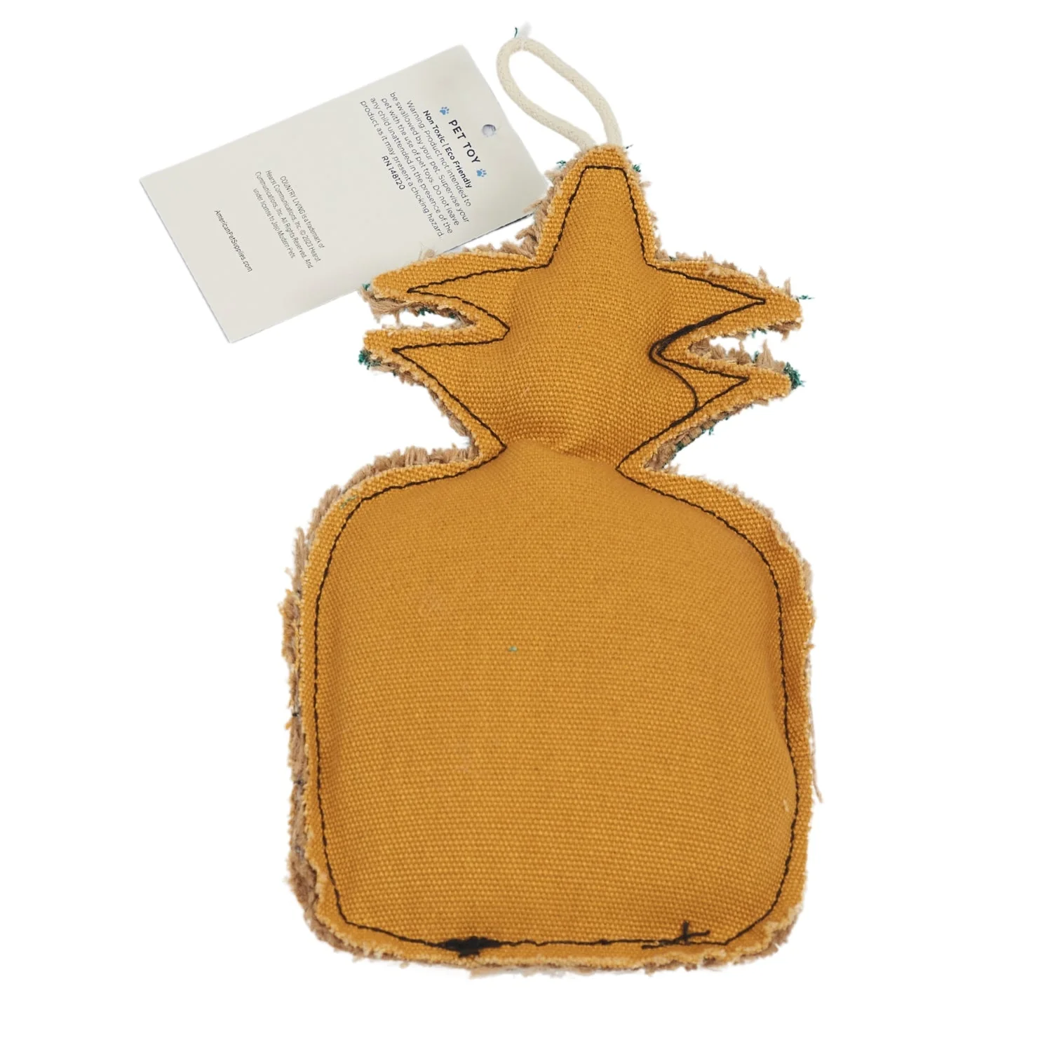 Country Living Canvas & Jute Pineapple-Shaped Dog Chew Toy – Durable, Safe and Non-Toxic - Image 2