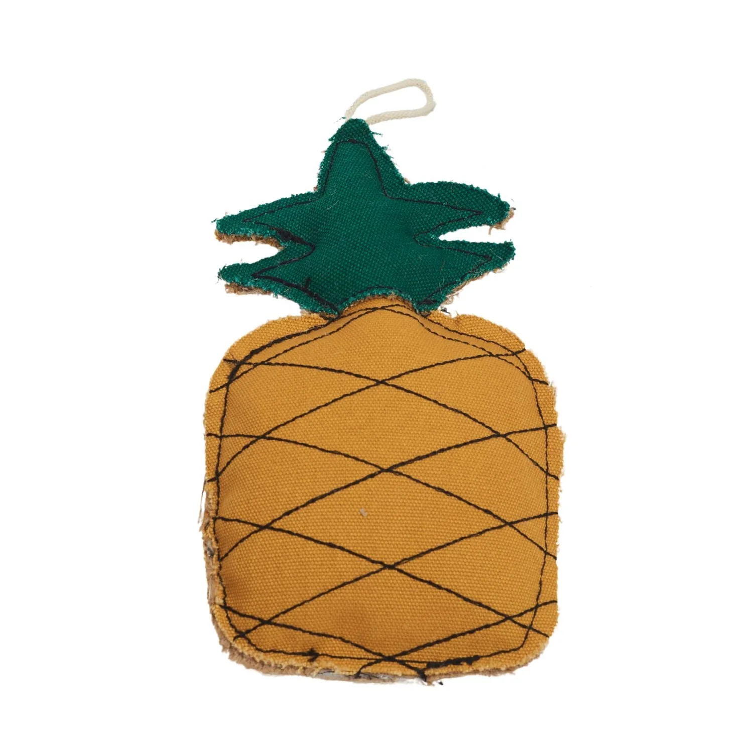 Country Living Canvas & Jute Pineapple-Shaped Dog Chew Toy – Durable, Safe and Non-Toxic - Image 3
