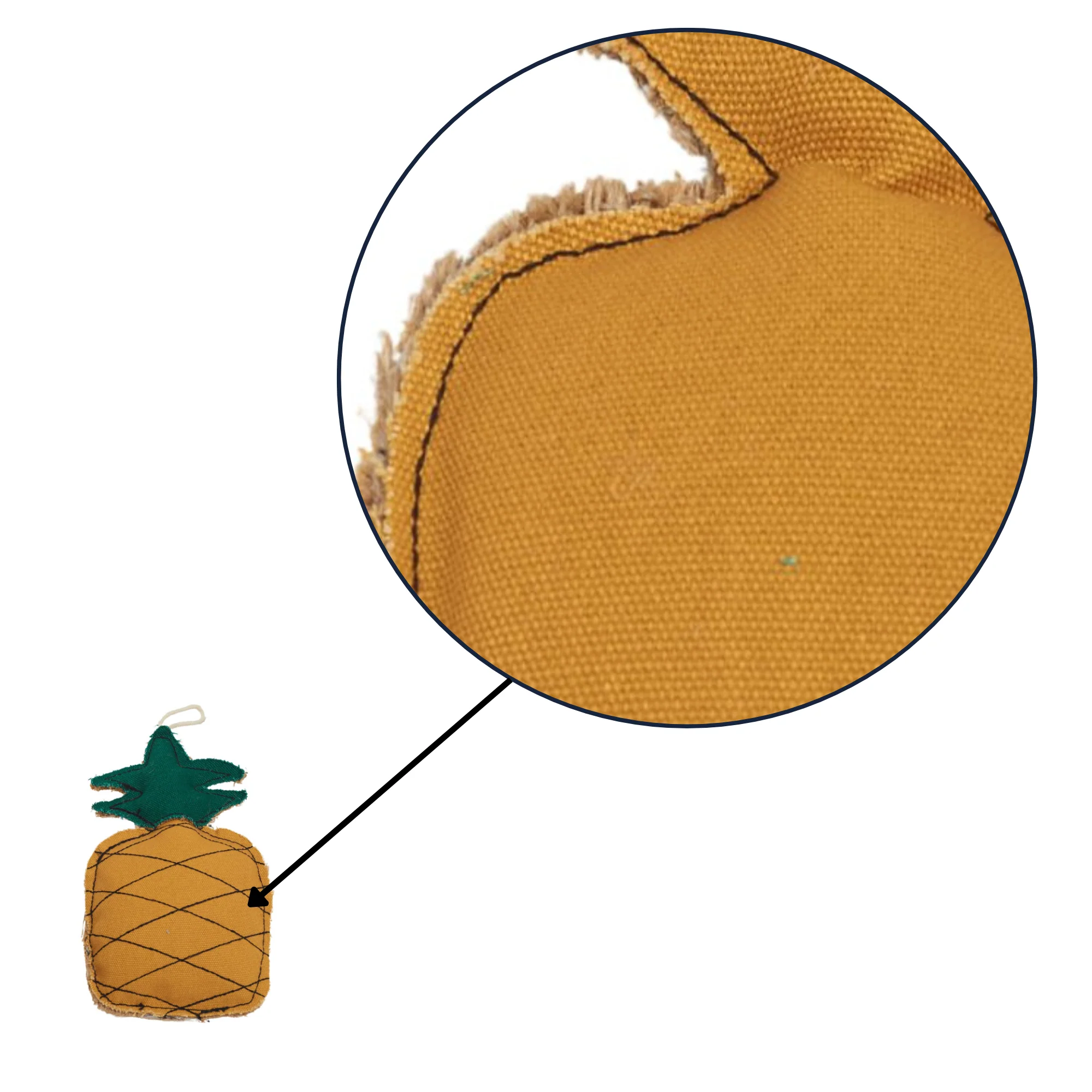 Country Living Canvas & Jute Pineapple-Shaped Dog Chew Toy – Durable, Safe and Non-Toxic - Image 5