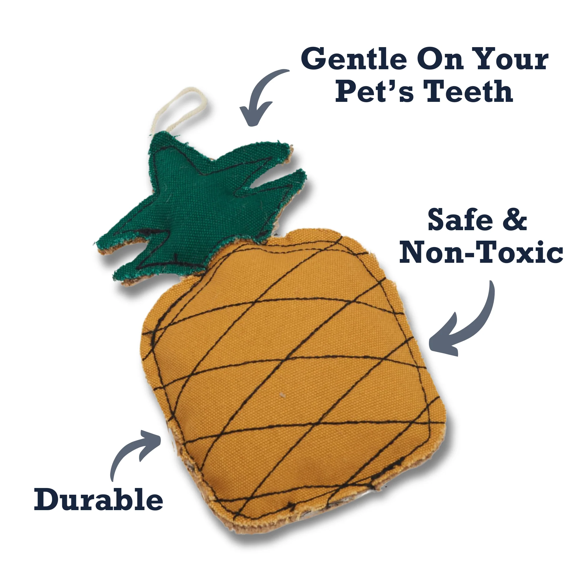 Country Living Canvas & Jute Pineapple-Shaped Dog Chew Toy – Durable, Safe and Non-Toxic - Image 6