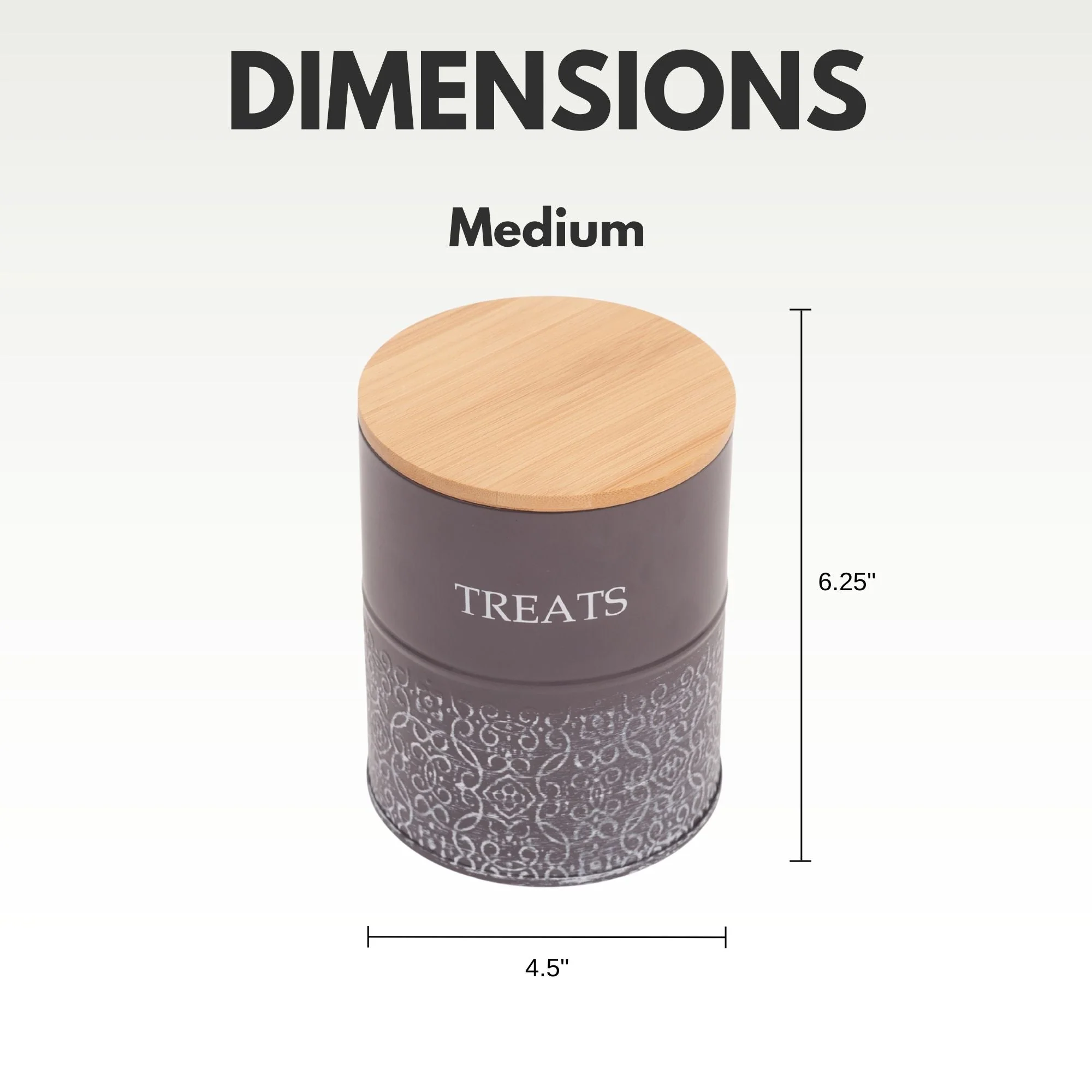 Country Living Dog Treat Canisters - Set of 2 Carbon Steel Jars with Bamboo Lids – Volcanic Gray - Image 7