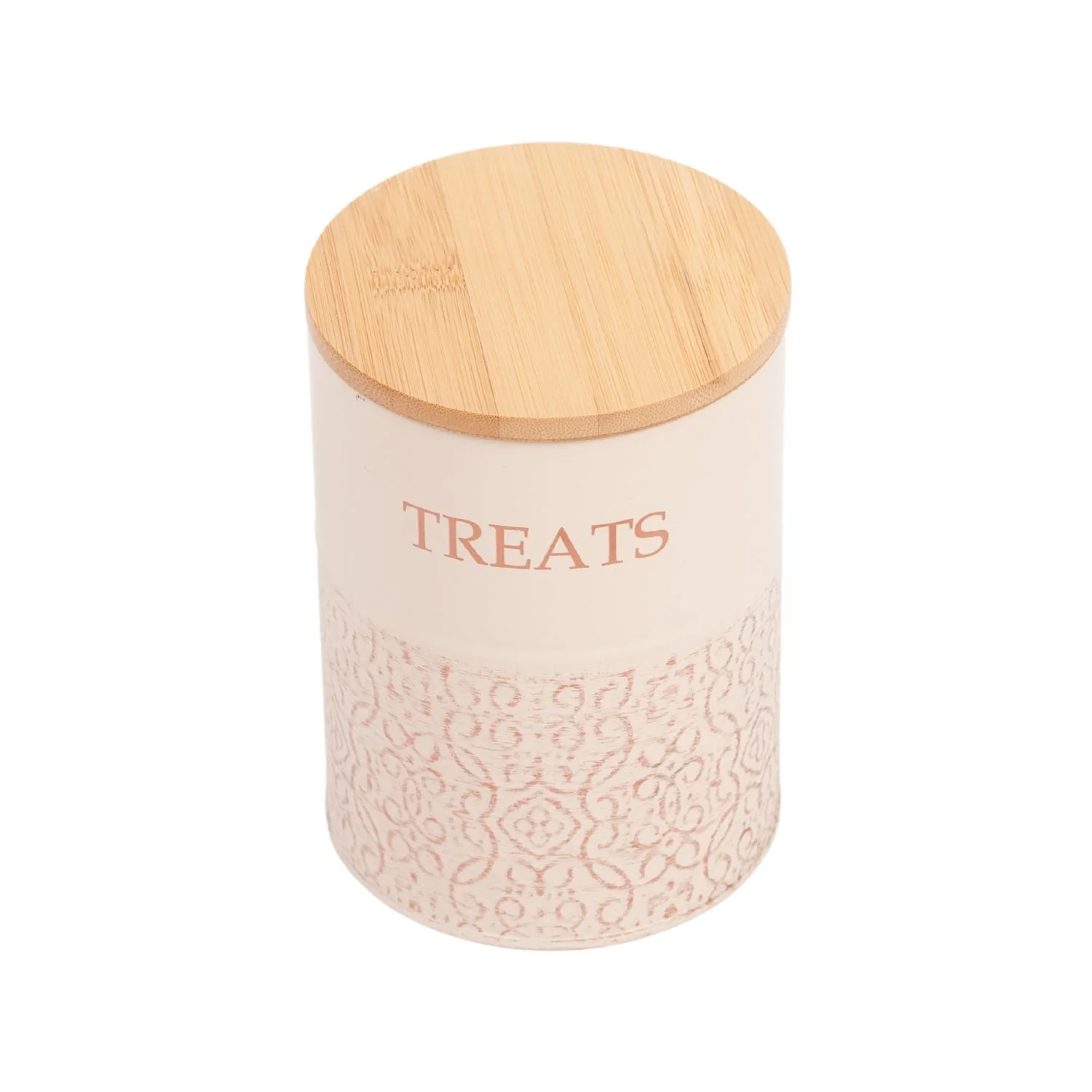 Country Living Dog Treat Canisters - Set of 2 Carbon Steel Jars with Bamboo Lids – White Swan - Image 7