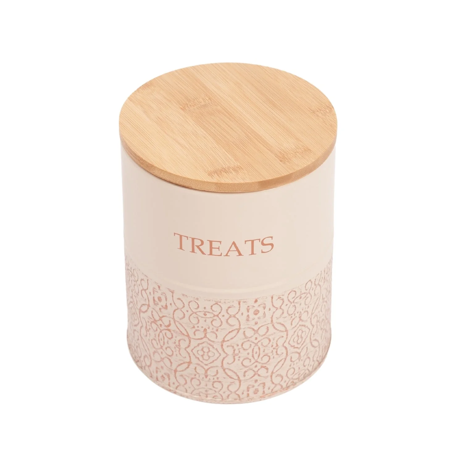 Country Living Dog Treat Canisters - Set of 2 Carbon Steel Jars with Bamboo Lids – White Swan - Image 8