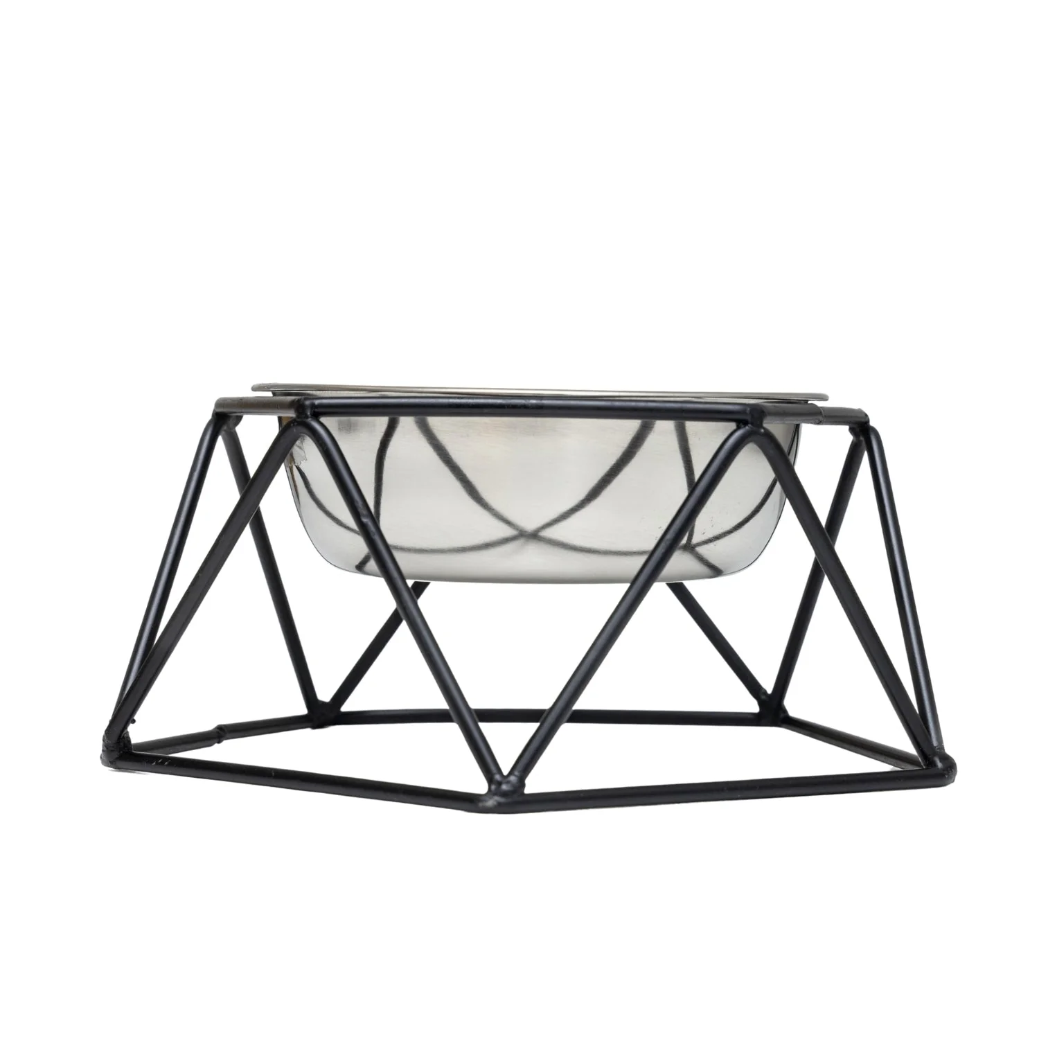 Country Living Elevated Single Dog Bowl Feeder – Geometric Design with Removable Stainless Steel Bowl - Image 3