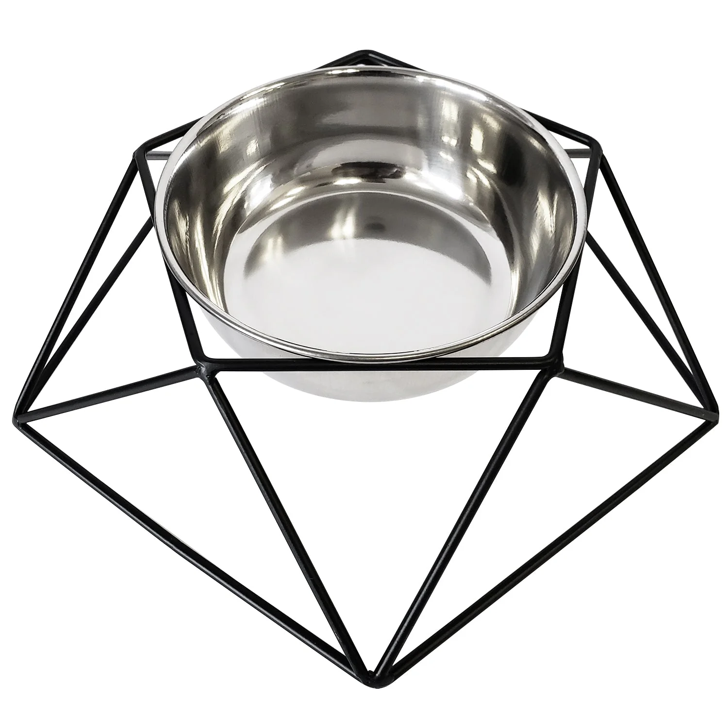 Country Living Elevated Single Dog Bowl Feeder – Geometric Design with Removable Stainless Steel Bowl - Image 4