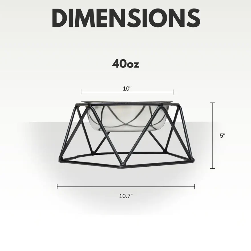 Country Living Elevated Single Dog Bowl Feeder – Geometric Design with Removable Stainless Steel Bowl - Image 8
