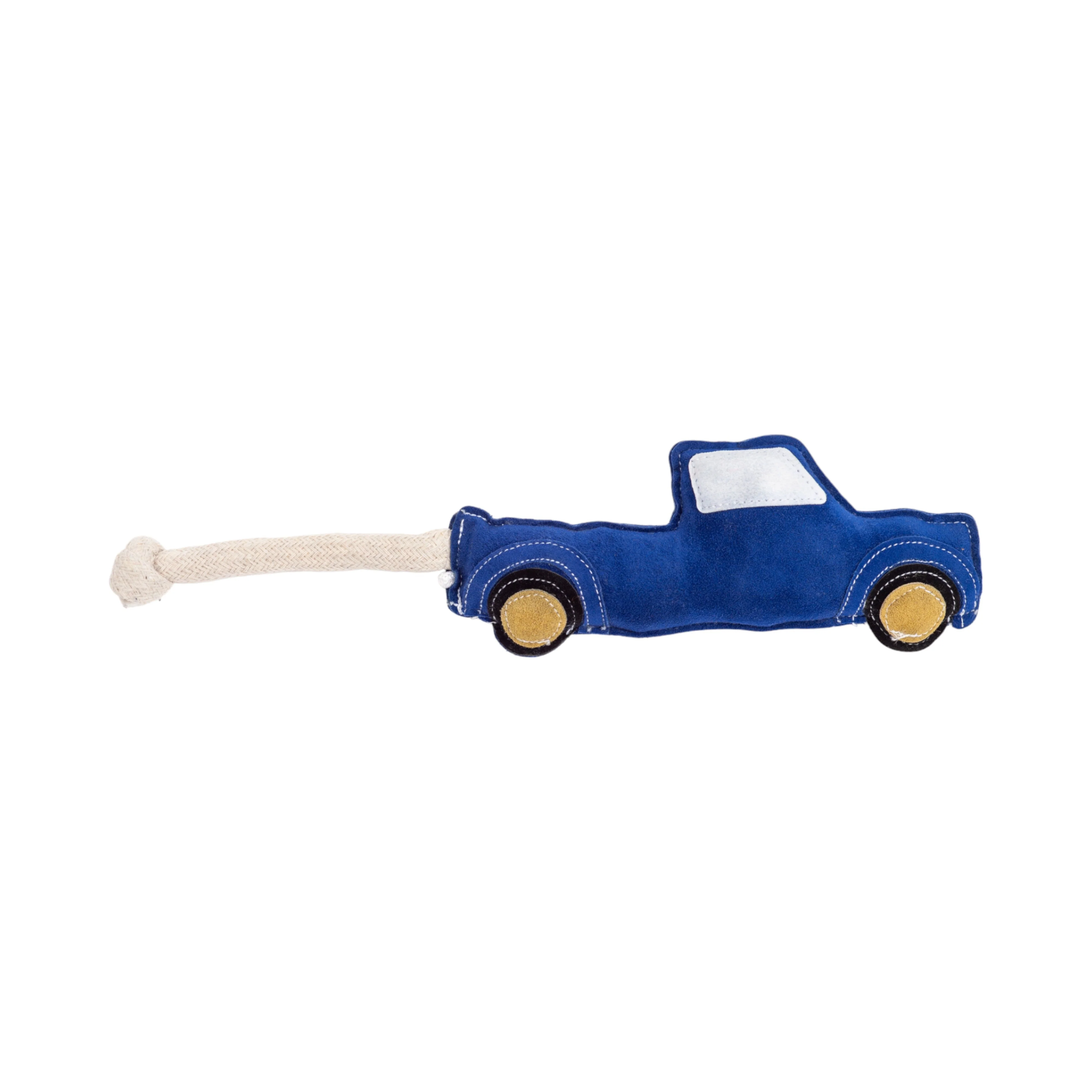 Country Living Faux Leather Blue Pickup Truck Dog Chew Toy, Durable, Safe and Non-Toxic - Image 2