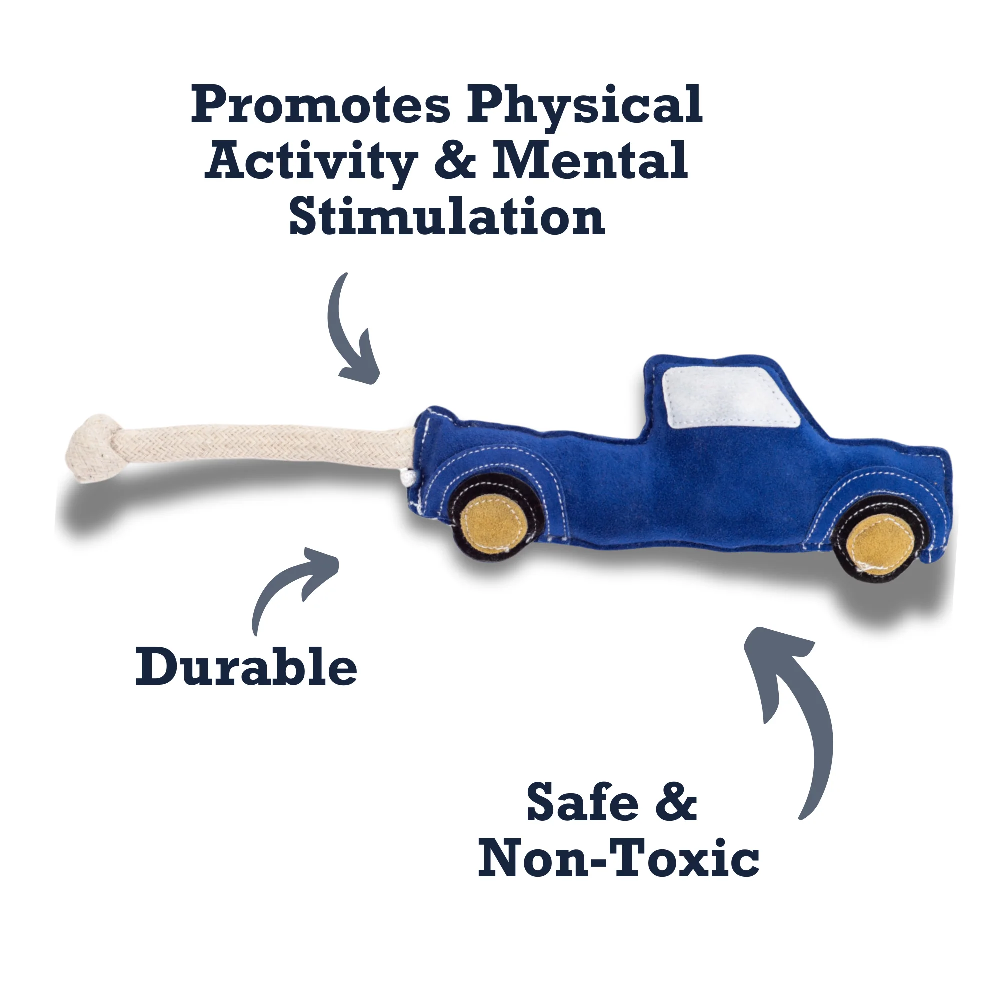 Country Living Faux Leather Blue Pickup Truck Dog Chew Toy, Durable, Safe and Non-Toxic - Image 8