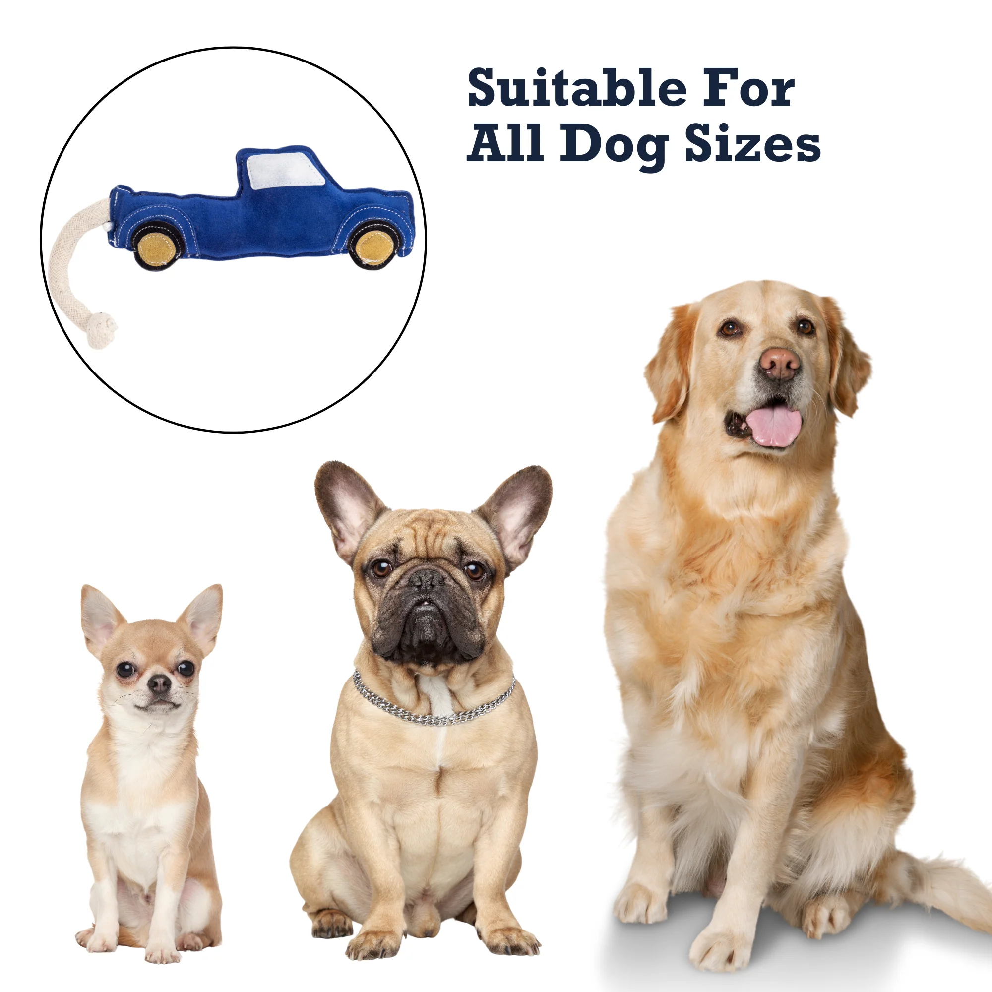 Country Living Faux Leather Blue Pickup Truck Dog Chew Toy, Durable, Safe and Non-Toxic - Image 9