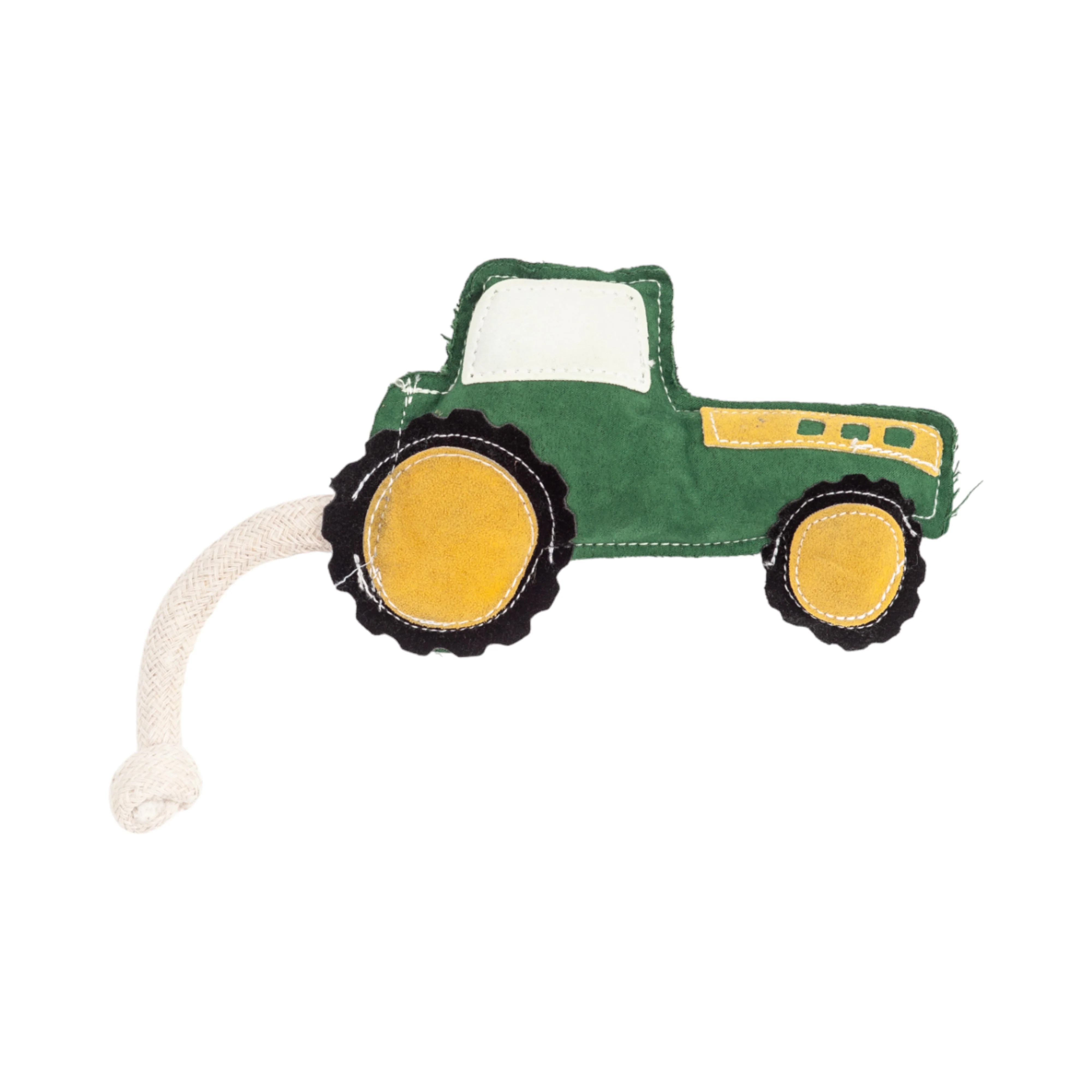 Country Living Faux Leather Green Tractor Dog Chew Toy, Durable, Safe and Non-Toxic - Image 2