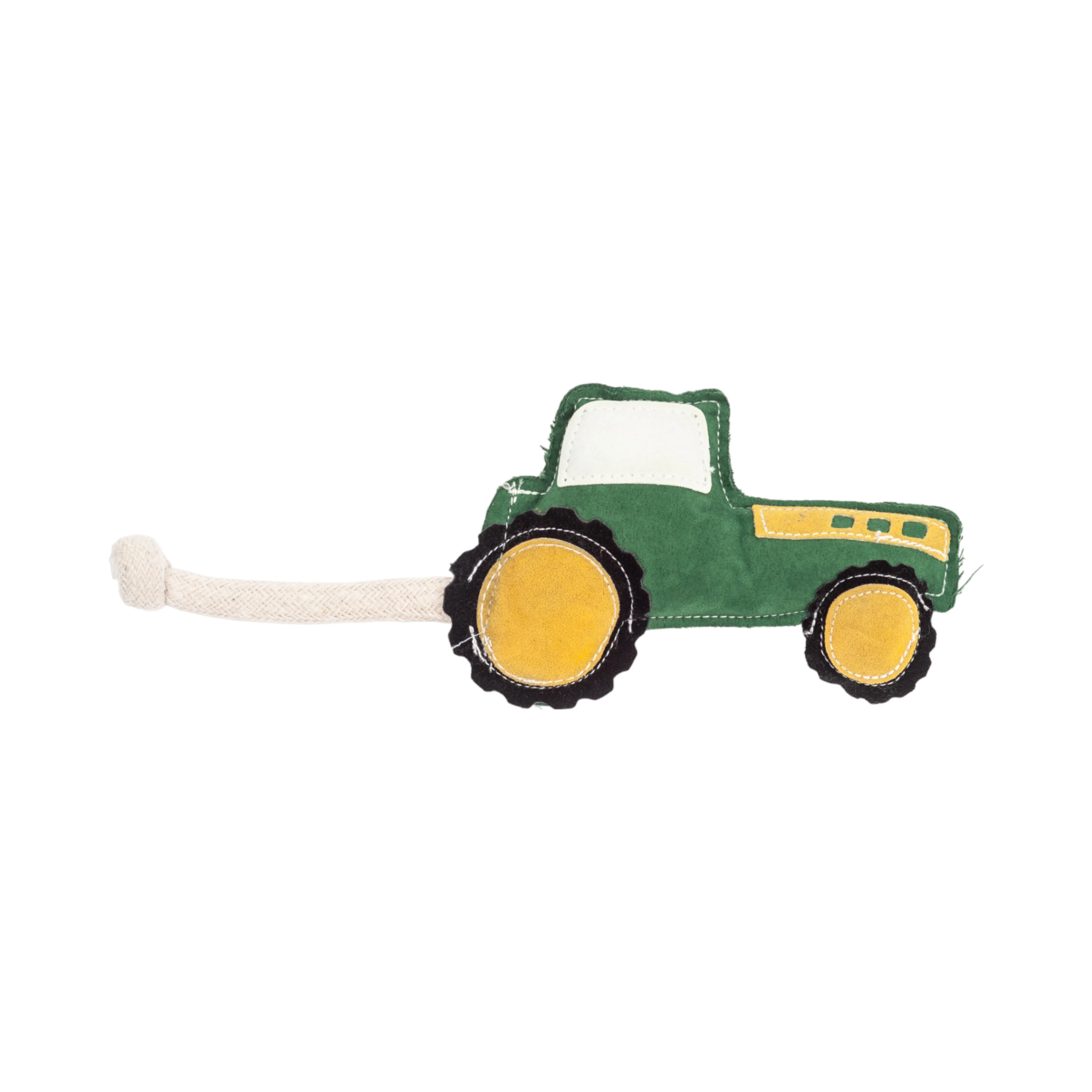 Country Living Faux Leather Green Tractor Dog Chew Toy, Durable, Safe and Non-Toxic - Image 5