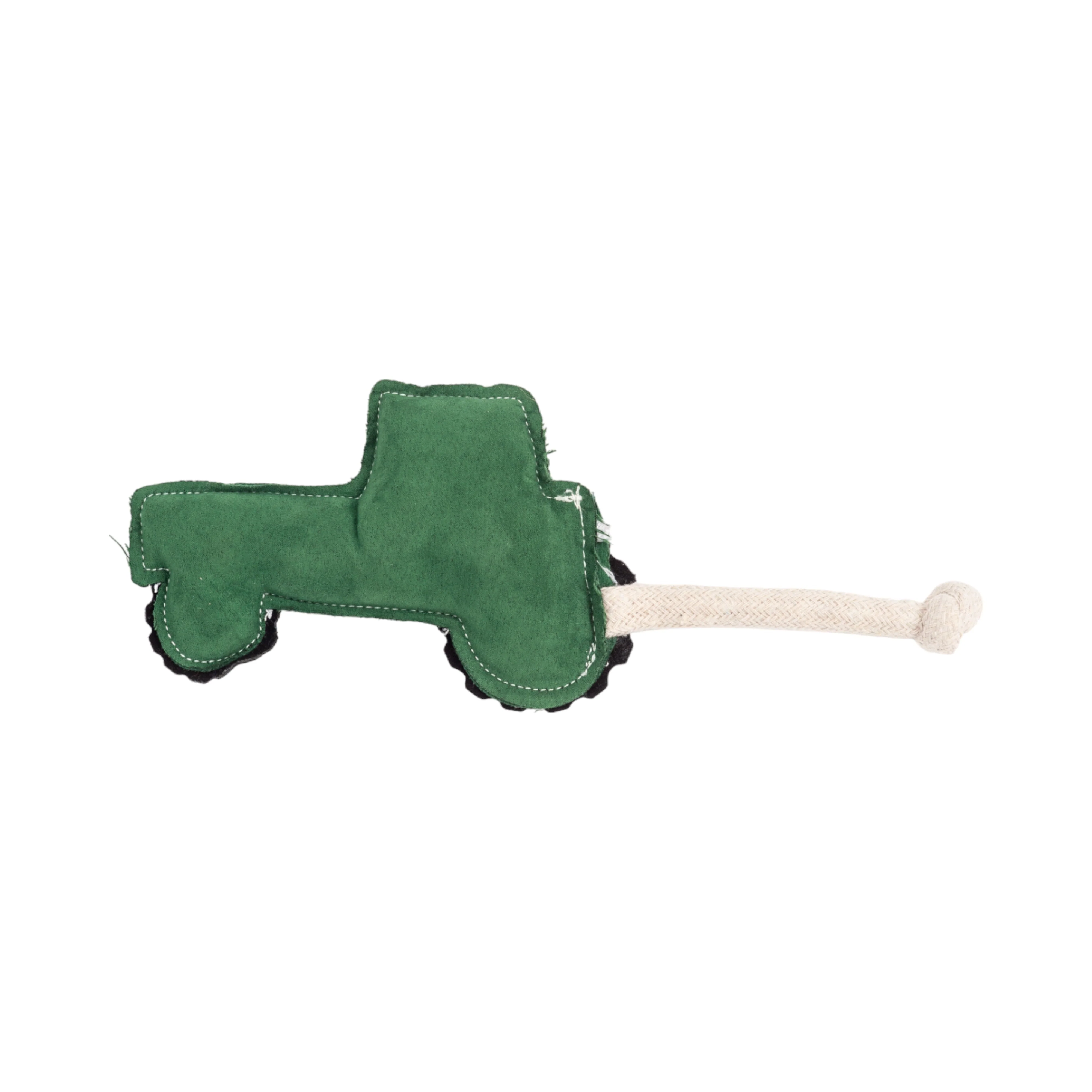 Country Living Faux Leather Green Tractor Dog Chew Toy, Durable, Safe and Non-Toxic - Image 6