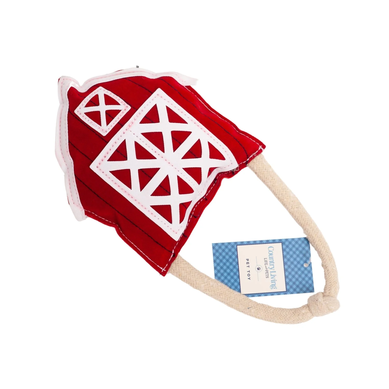 Country Living Faux Leather Red Barn Dog Chew Toy – Safe, Long-Lasting, and Non-Toxic - Image 2