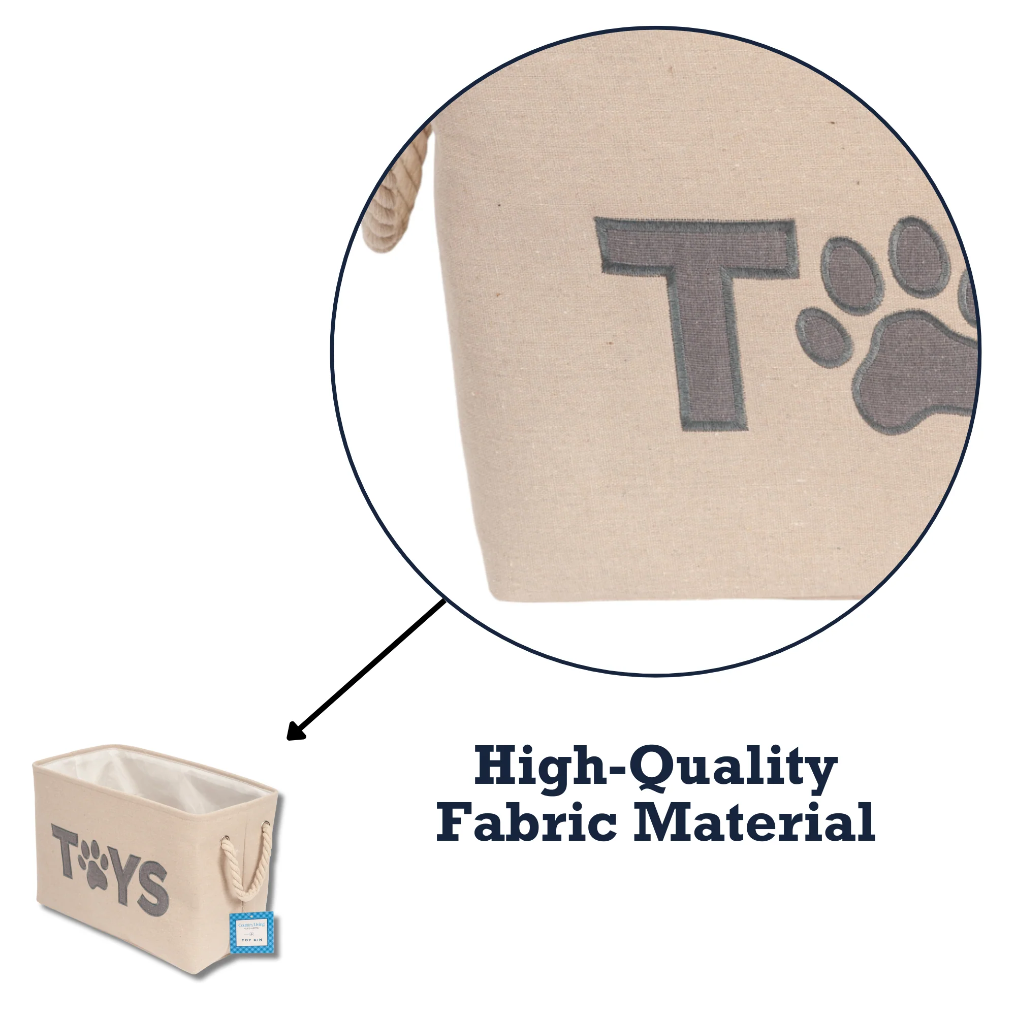 Country Living Foldable Fabric Dog Toy Storage Bin - Convenient Organizer for Pet Accessories - Image 6