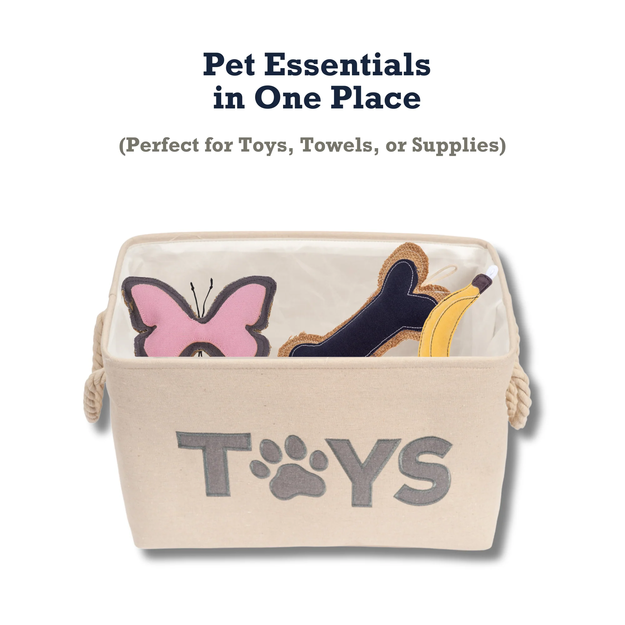 Country Living Foldable Fabric Dog Toy Storage Bin - Convenient Organizer for Pet Accessories - Image 8