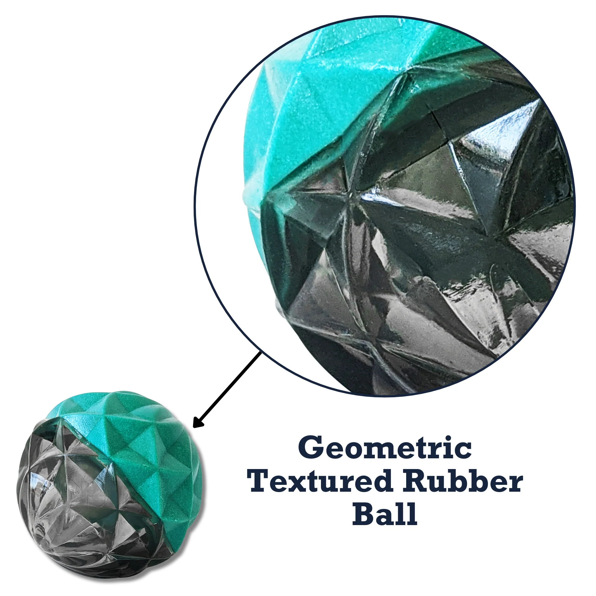 Country Living Geometric Textured Ball Dog Chew Toy, Interactive Rubber Toy for Mental Stimulation – Small - Image 6