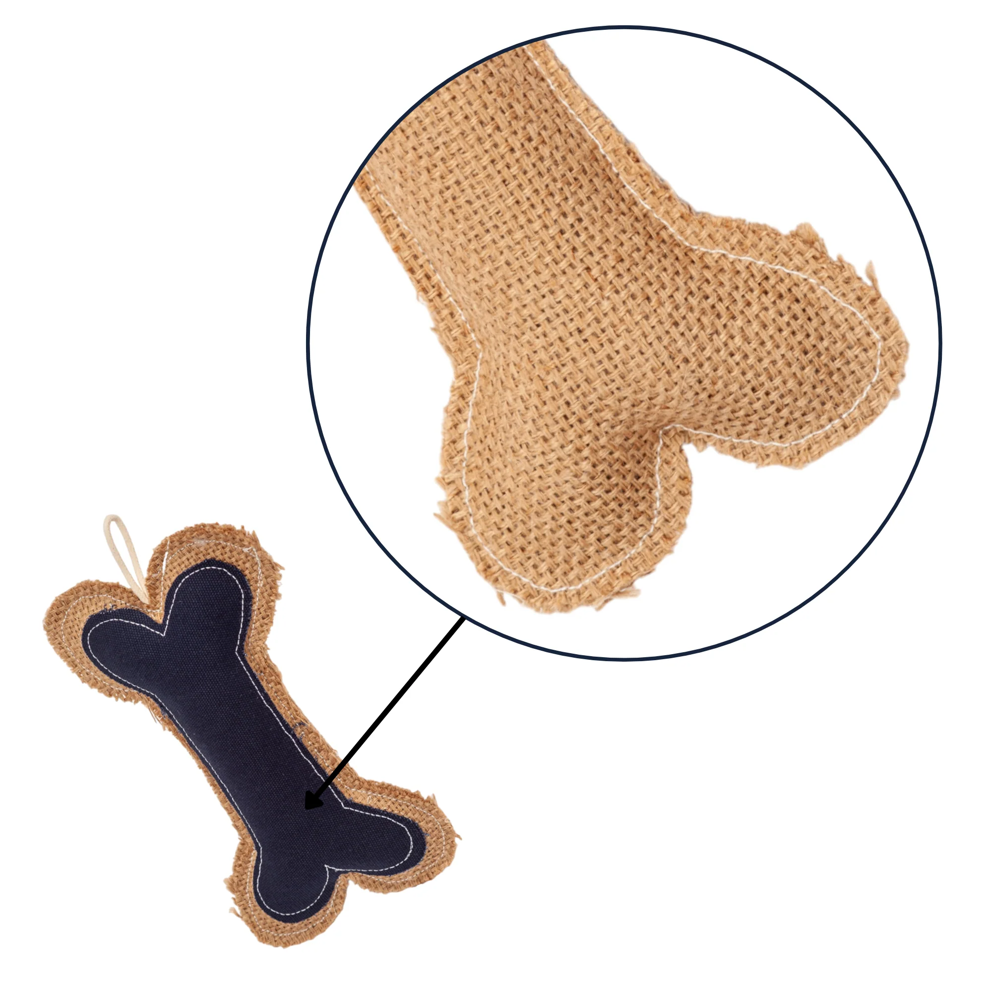 Country Living Jean Leather-Jute Bone Pillow Dog Chew Toy – Durable, Safe and Non-Toxic - Image 5