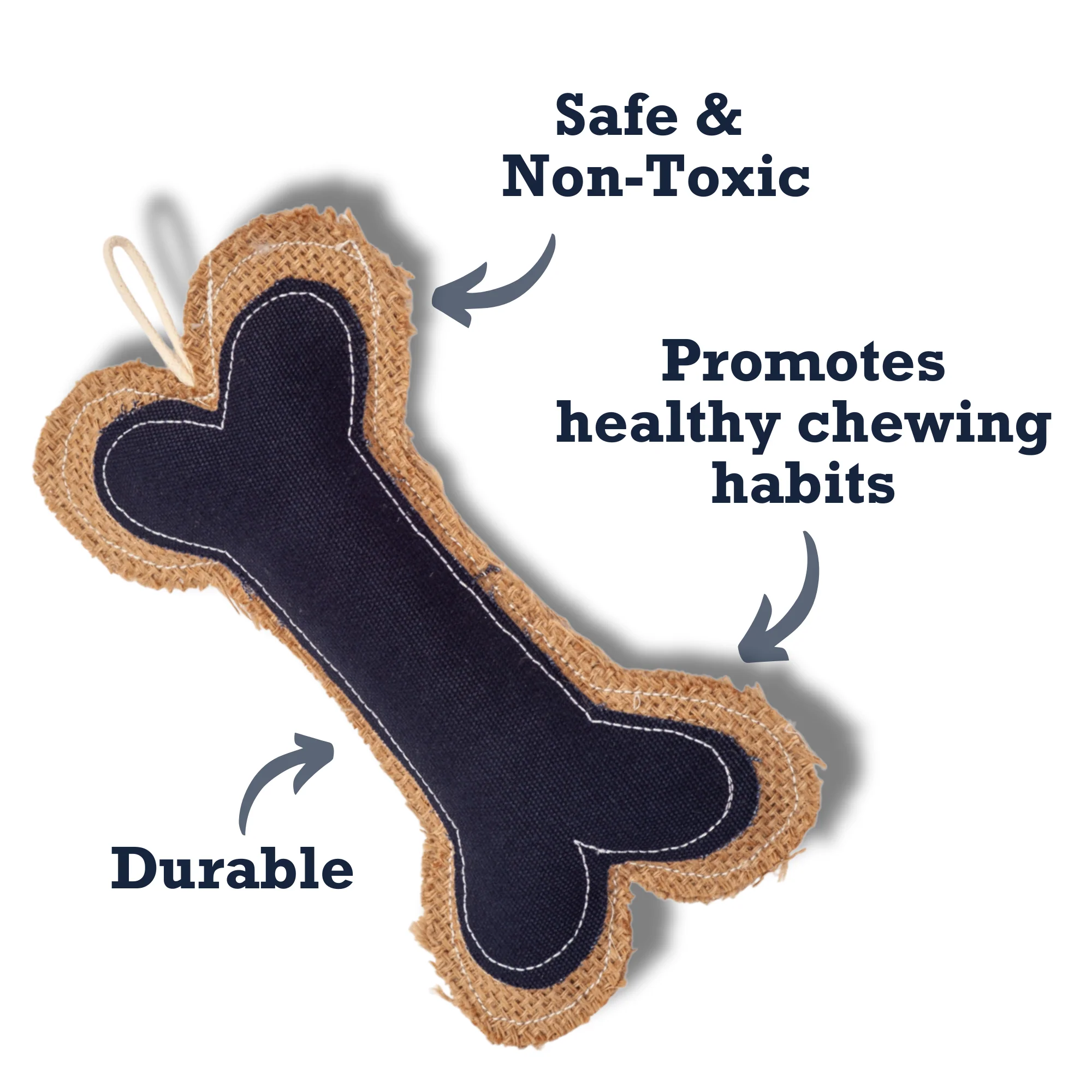Country Living Jean Leather-Jute Bone Pillow Dog Chew Toy – Durable, Safe and Non-Toxic - Image 6