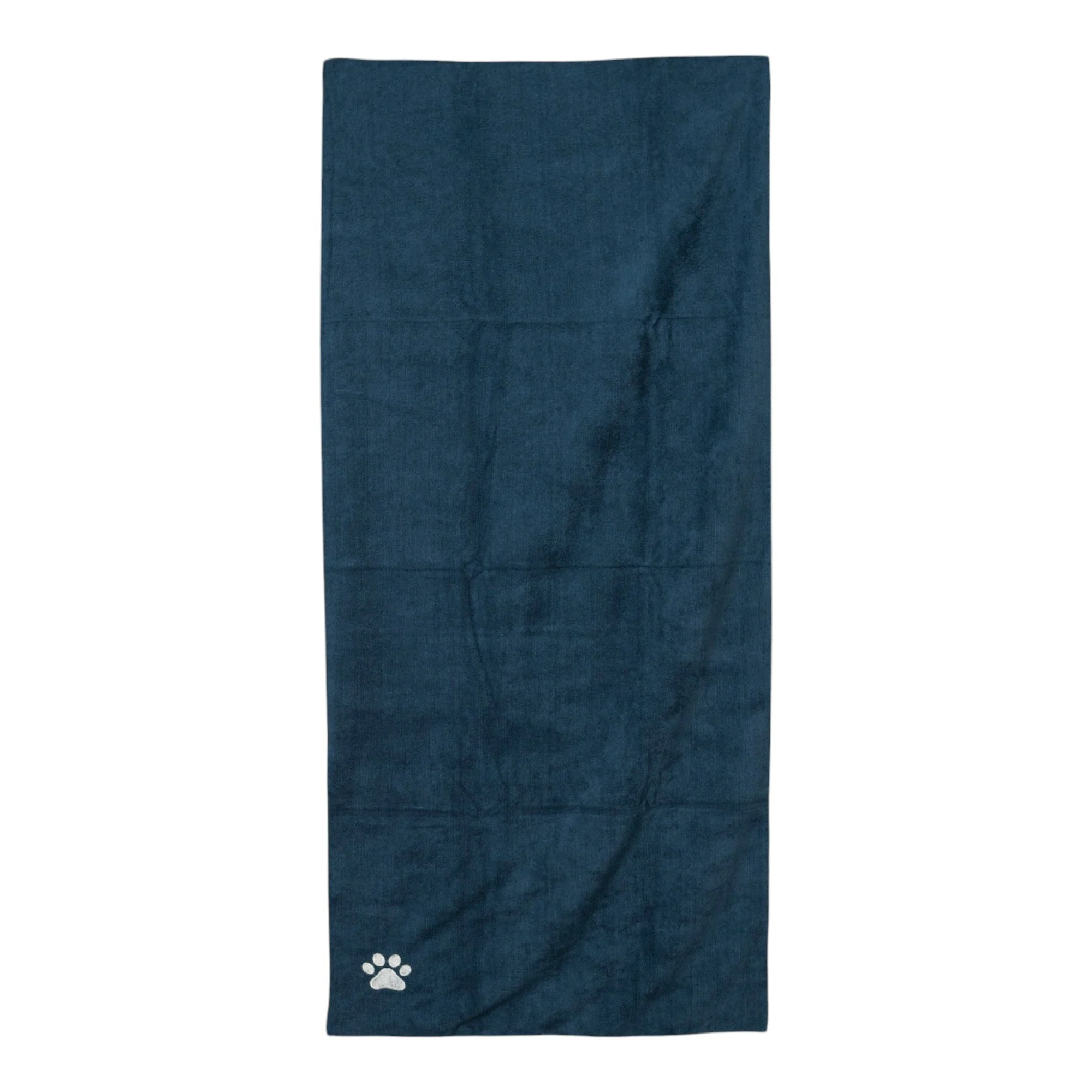 Country Living Large Marine Blue Microfiber Dog Bath Towel with Embroidered Paw Print - Image 3