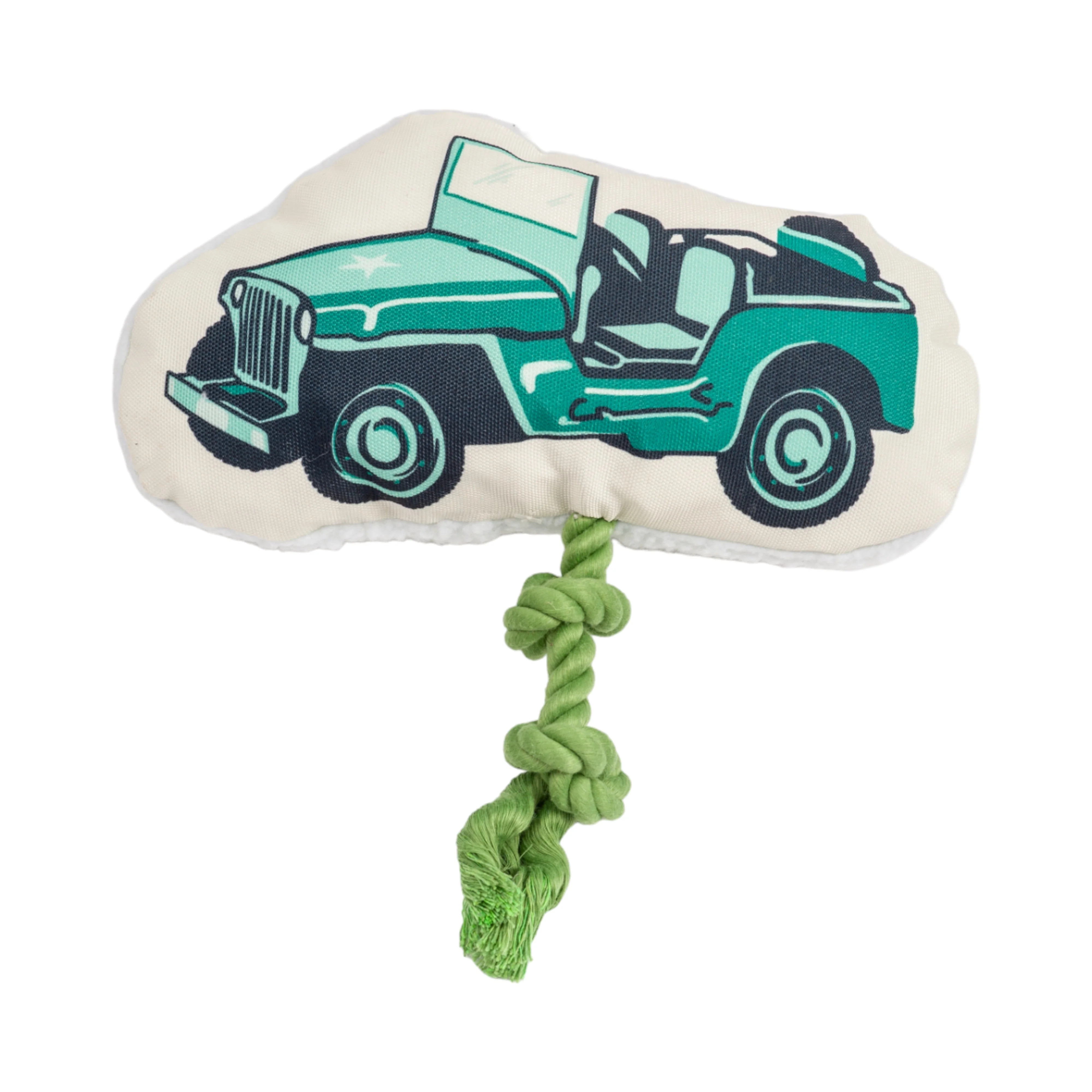 Country Living Retro Army Jeep with Squeaker & Crinkle Paper Plush Dog Toy - Image 3