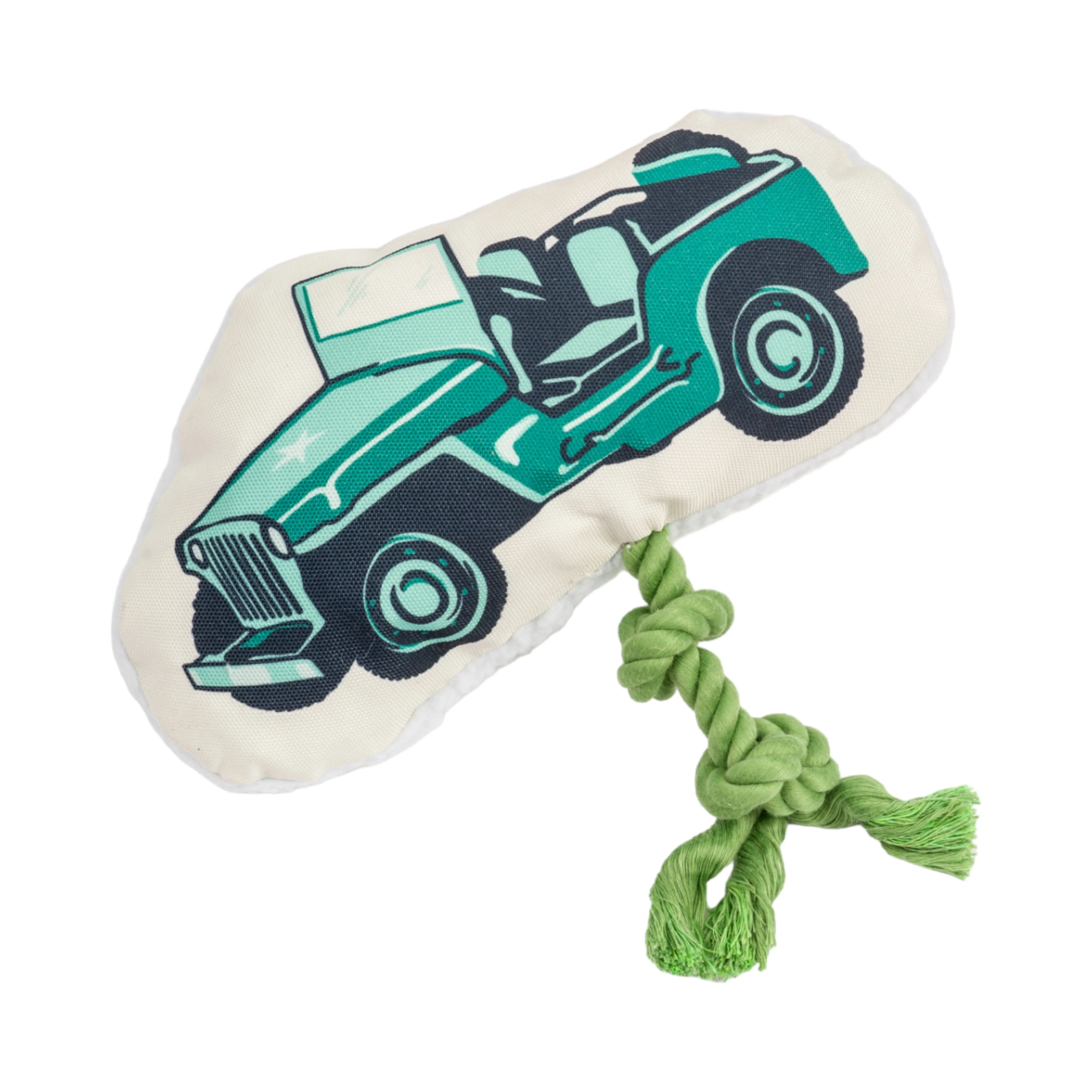 Country Living Retro Army Jeep with Squeaker & Crinkle Paper Plush Dog Toy - Image 5