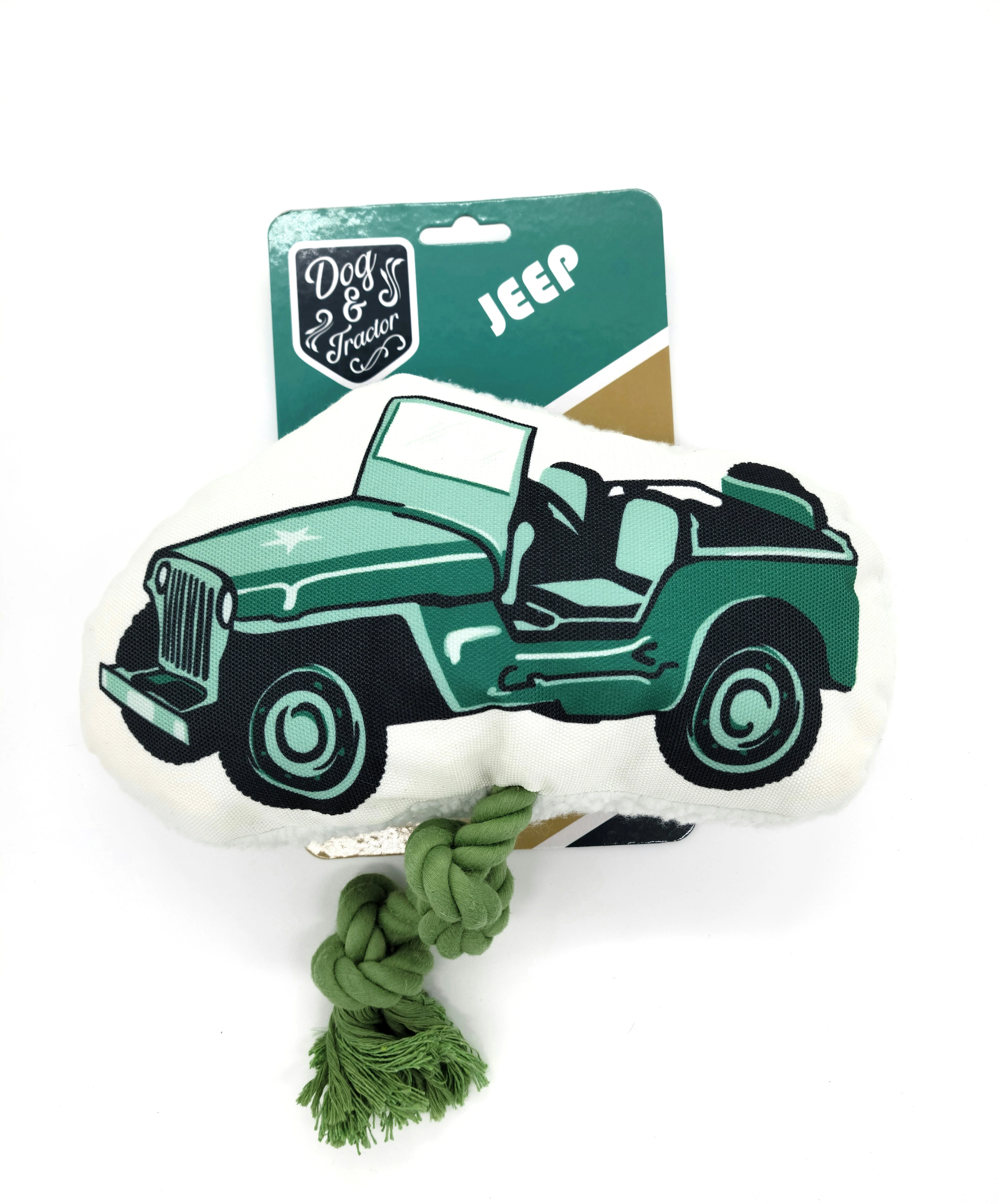 Country Living Retro Army Jeep with Squeaker & Crinkle Paper Plush Dog Toy - Image 7
