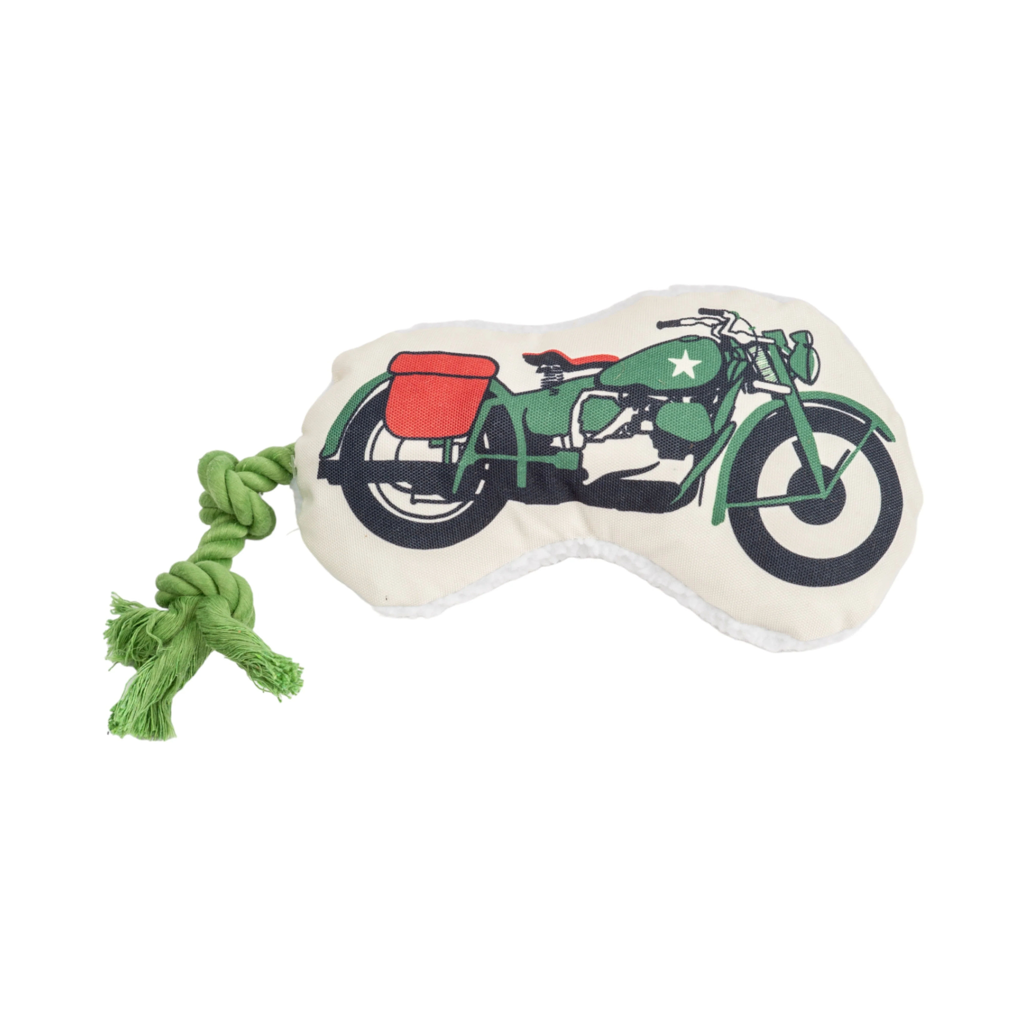 Country Living Retro Army Motorcycle with Squeaker & Crinkle Paper Plush Dog Toy - Image 2