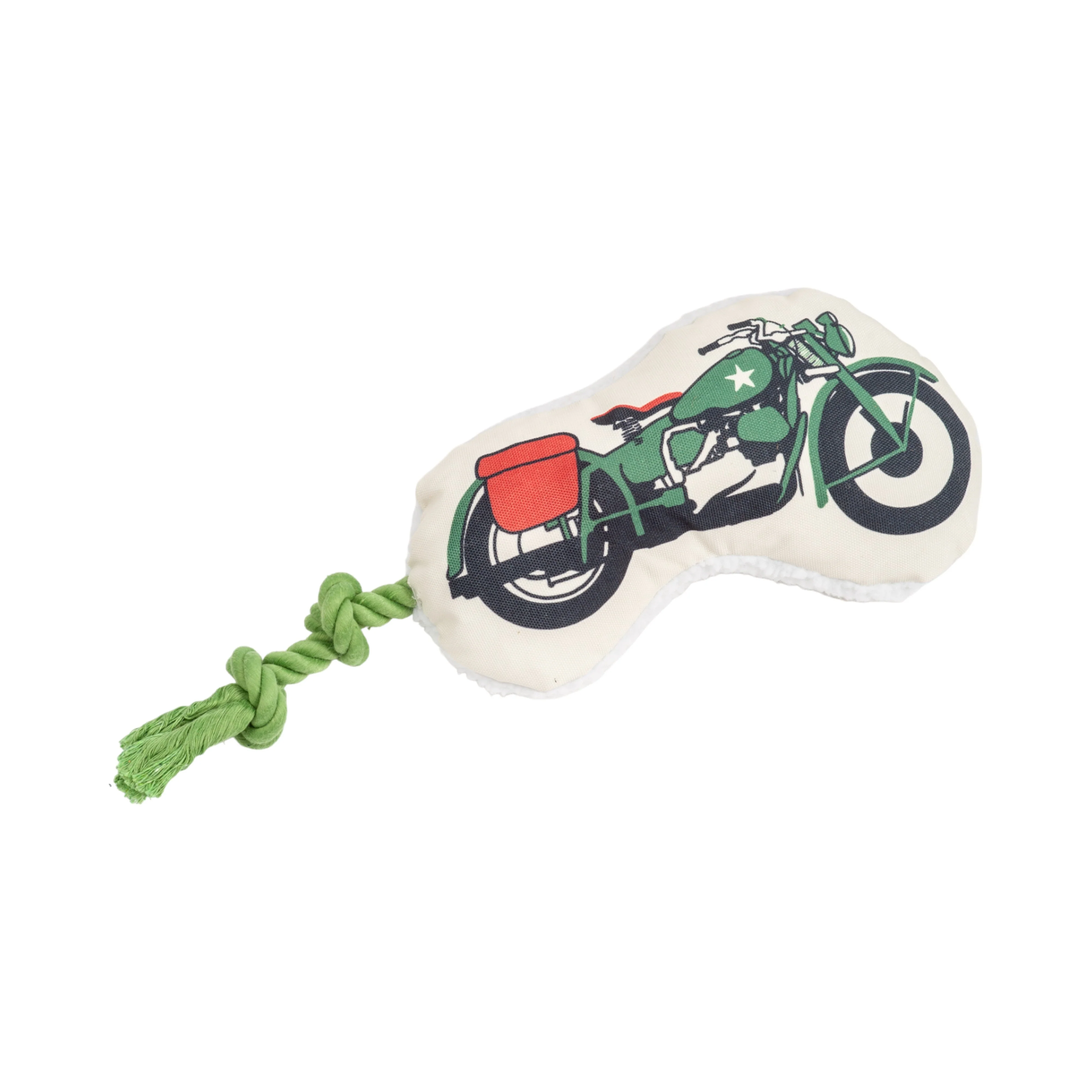 Country Living Retro Army Motorcycle with Squeaker & Crinkle Paper Plush Dog Toy - Image 3